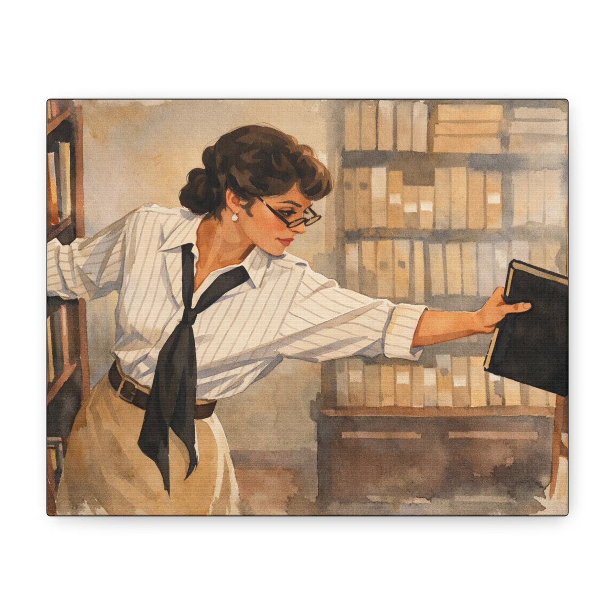 Evelyn Librarian Canvas