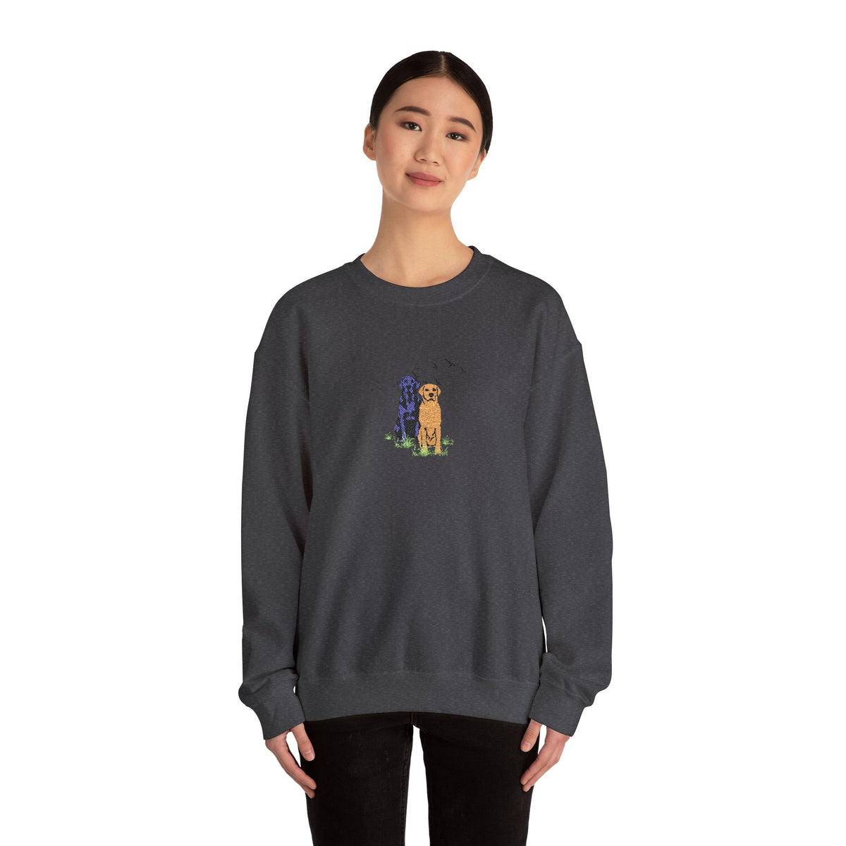 Embroidered Dog Crewneck Sweatshirt