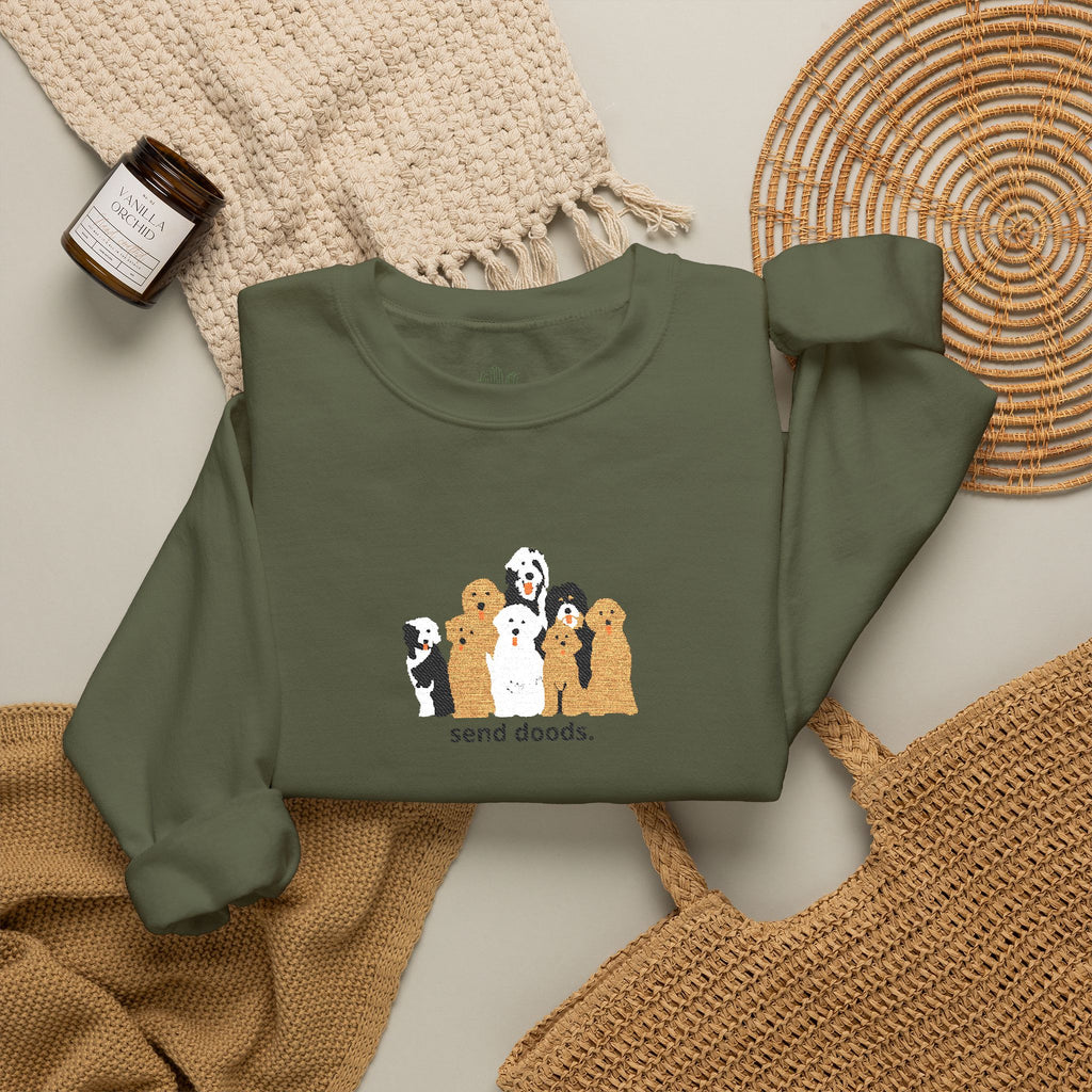 Embroidered Send Doods Crewneck Sweatshirt