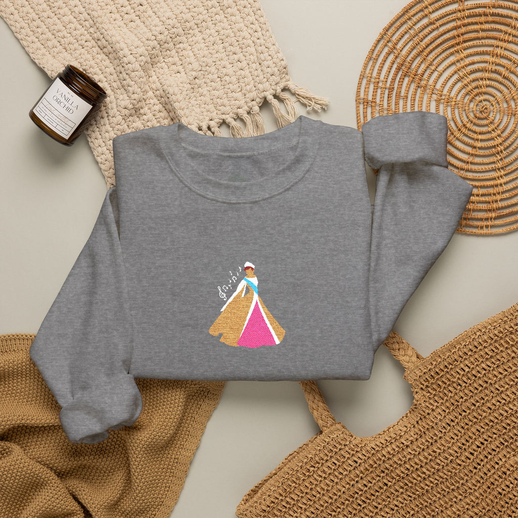 Embroidered Princess Crewneck Sweatshirt