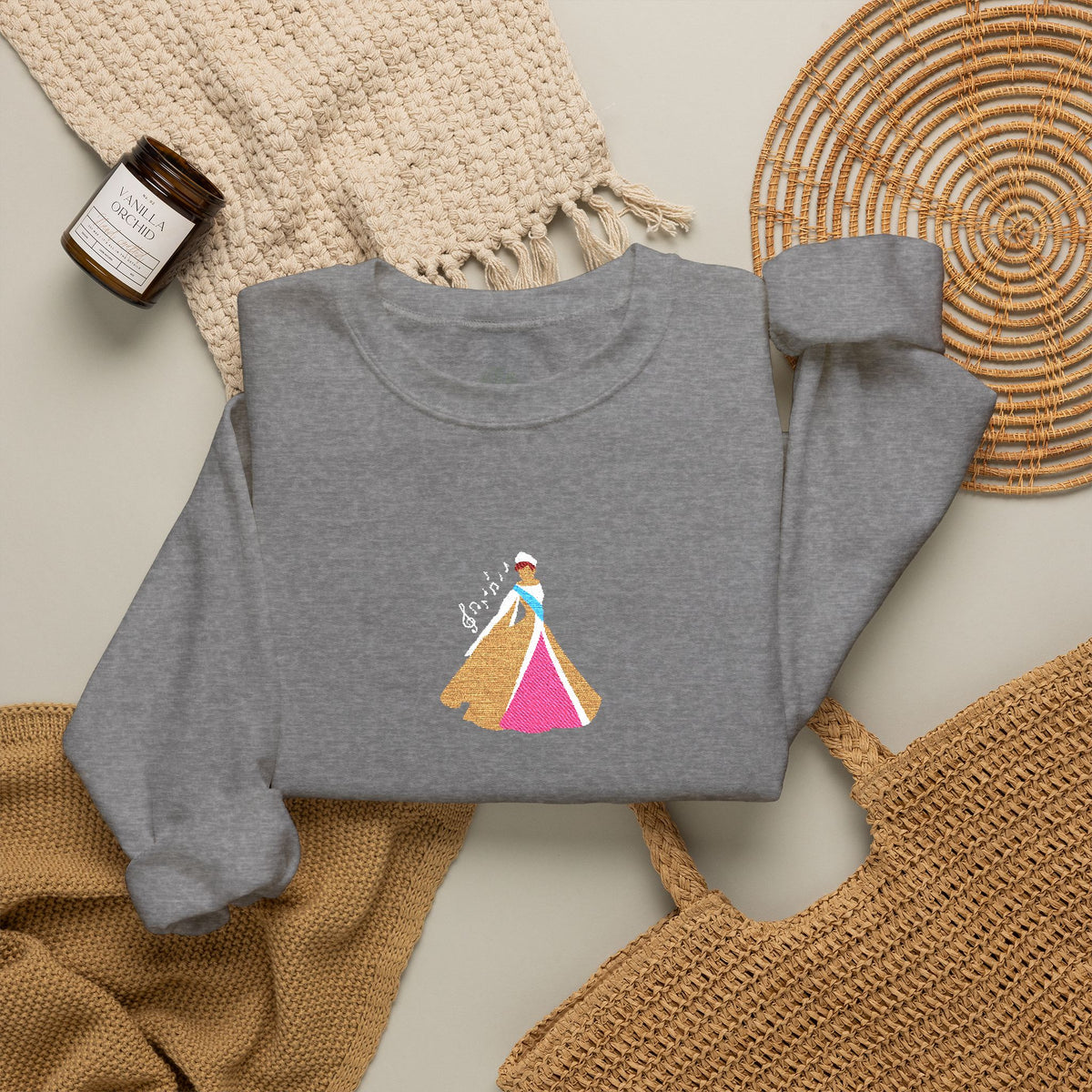 Embroidered Princess Crewneck Sweatshirt