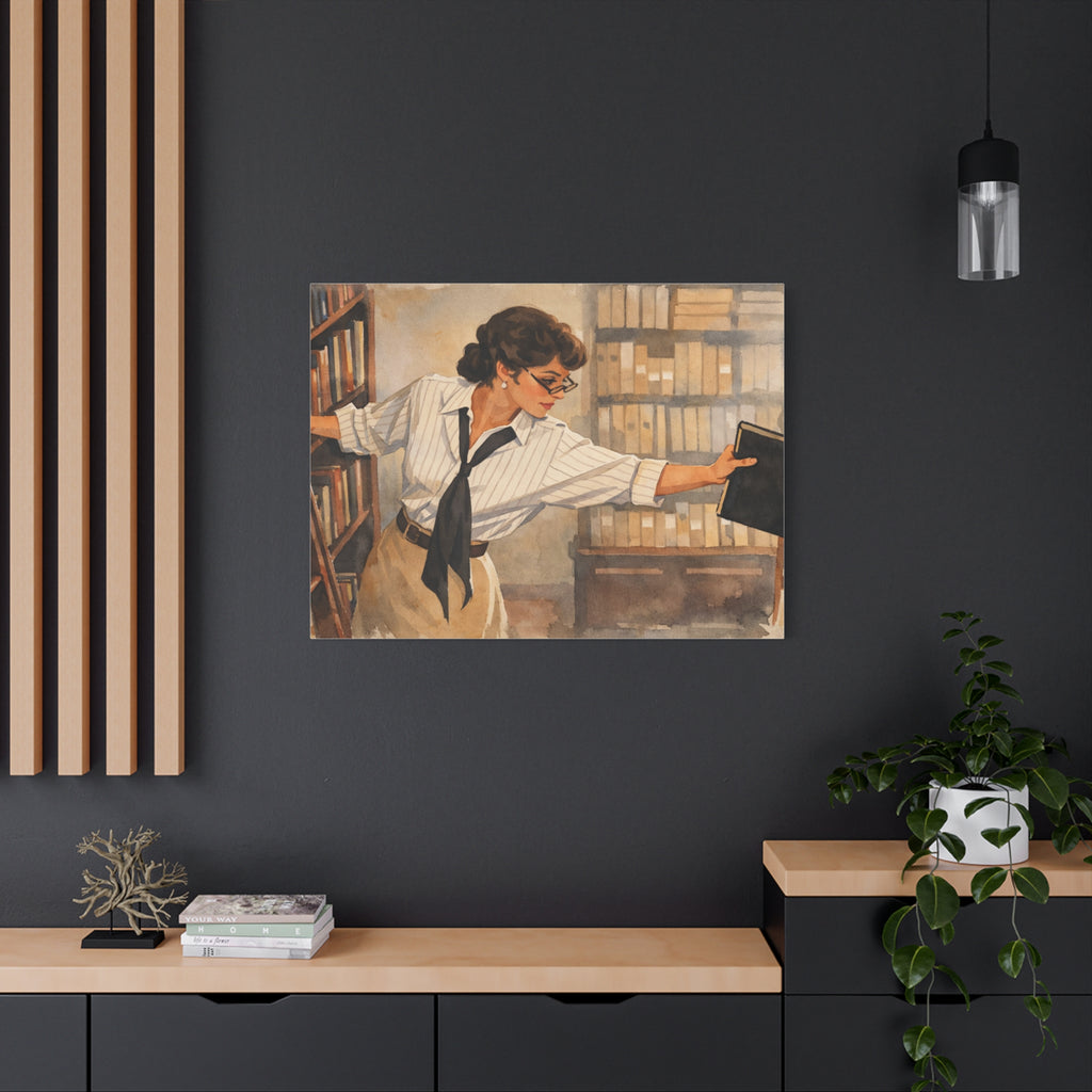 Evelyn Librarian Canvas