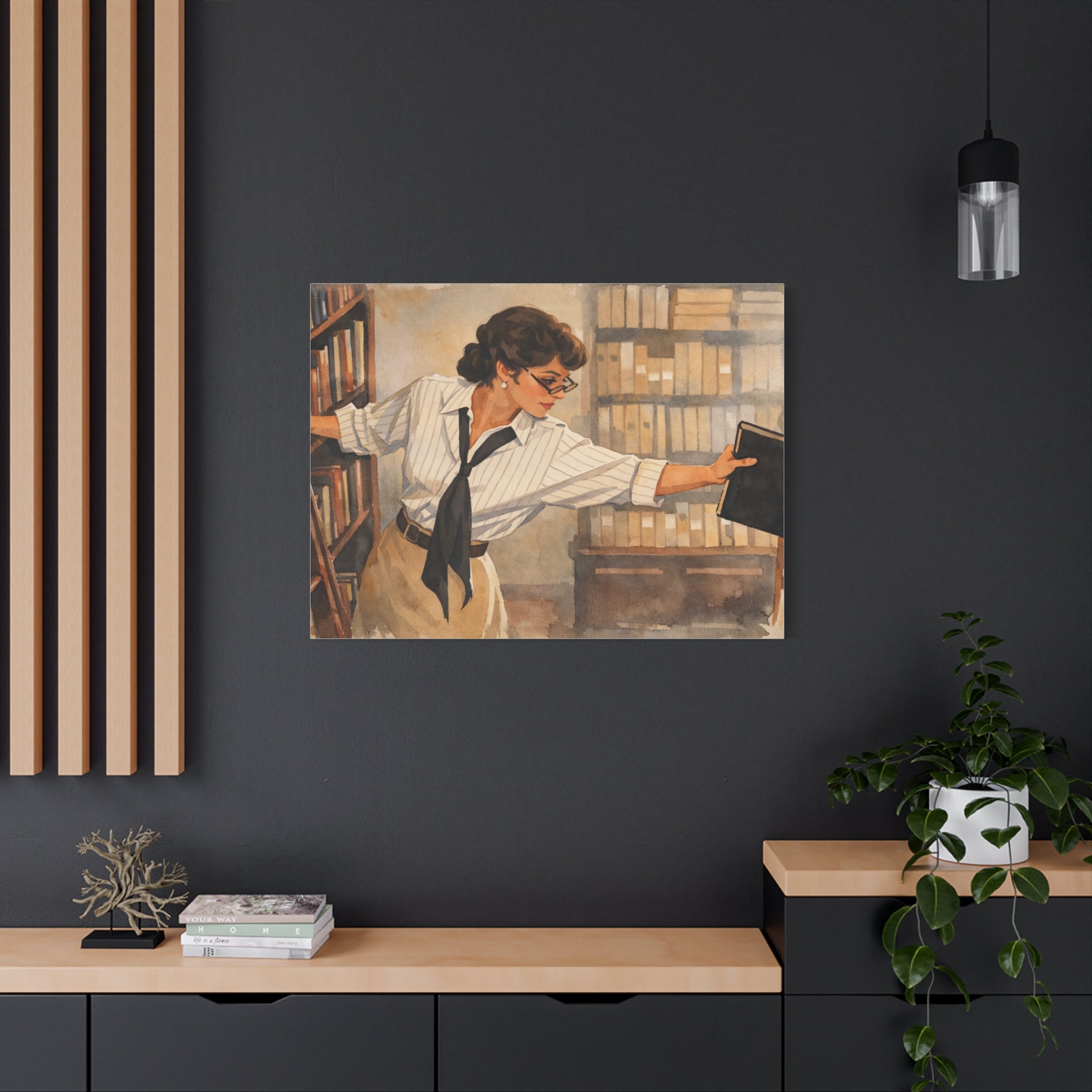 Evelyn Librarian Canvas