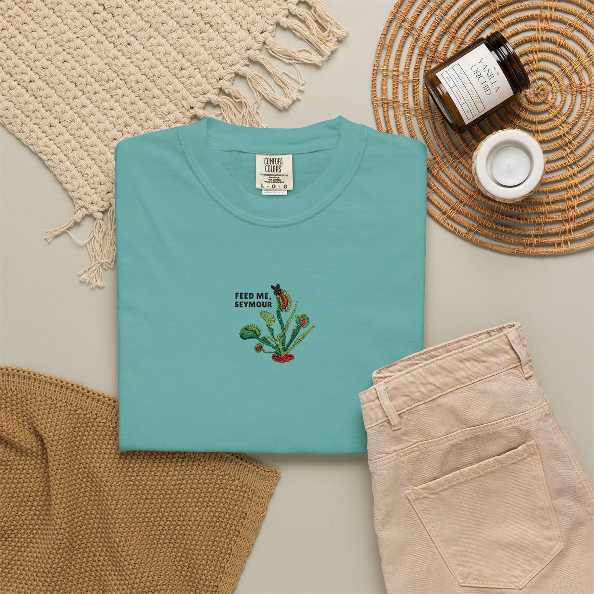 Embroidered Feed Me Seymour Tee