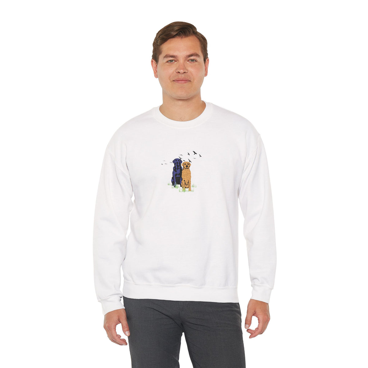 Embroidered Dog Crewneck Sweatshirt