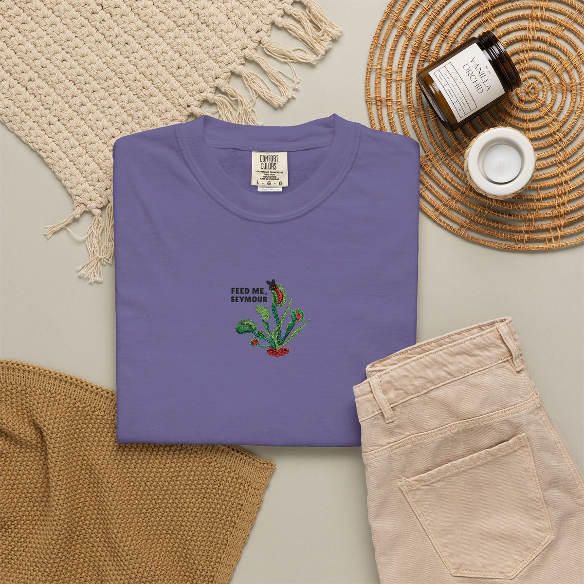 Embroidered Feed Me Seymour Tee