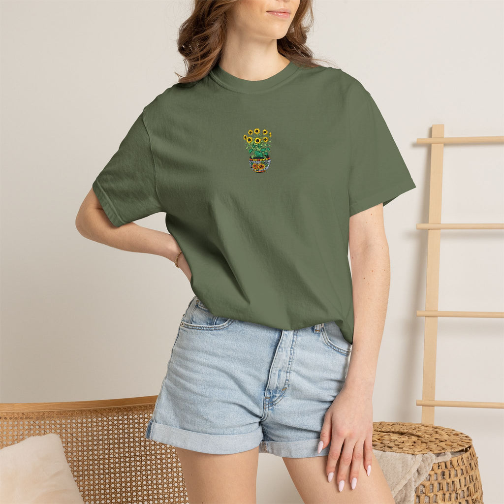 Embroidered Sunflower Tee