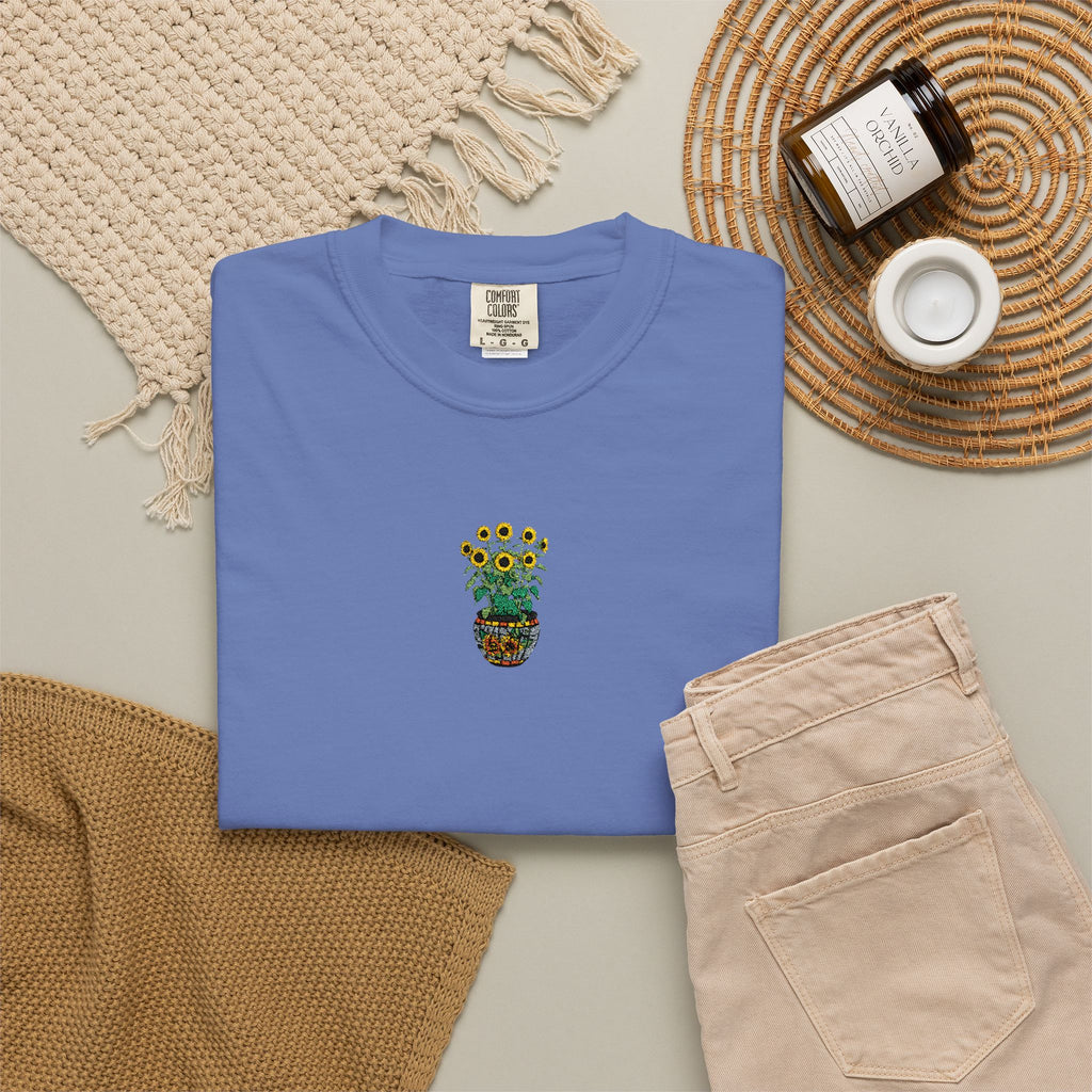 Embroidered Sunflower Tee