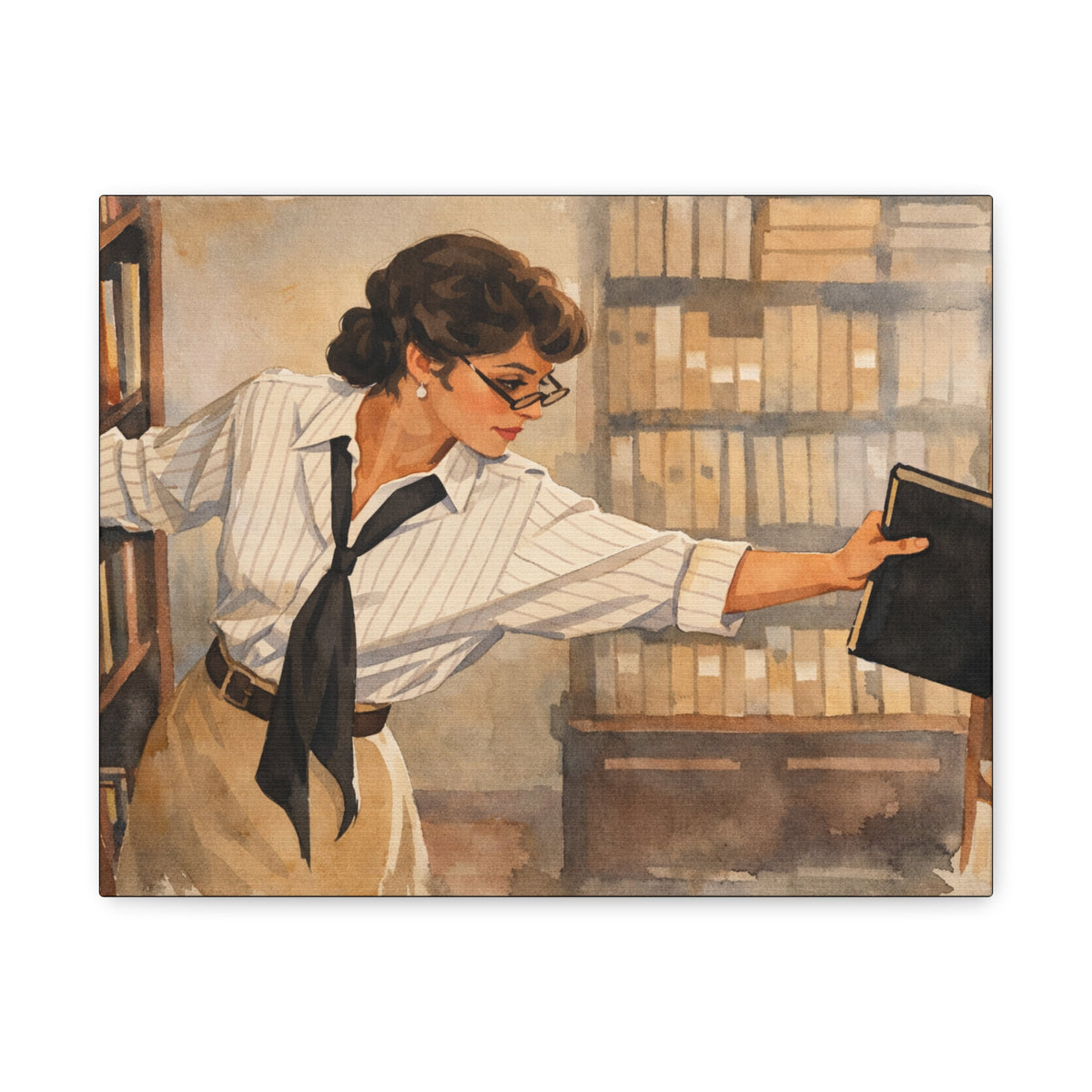 Evelyn Librarian Canvas