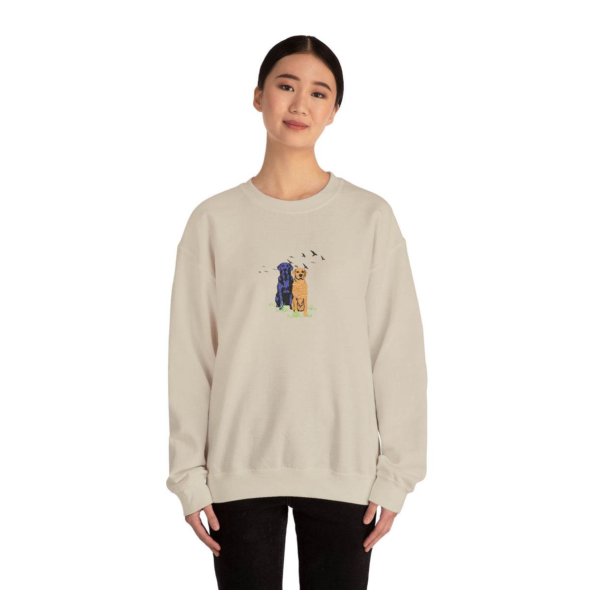 Embroidered Dog Crewneck Sweatshirt