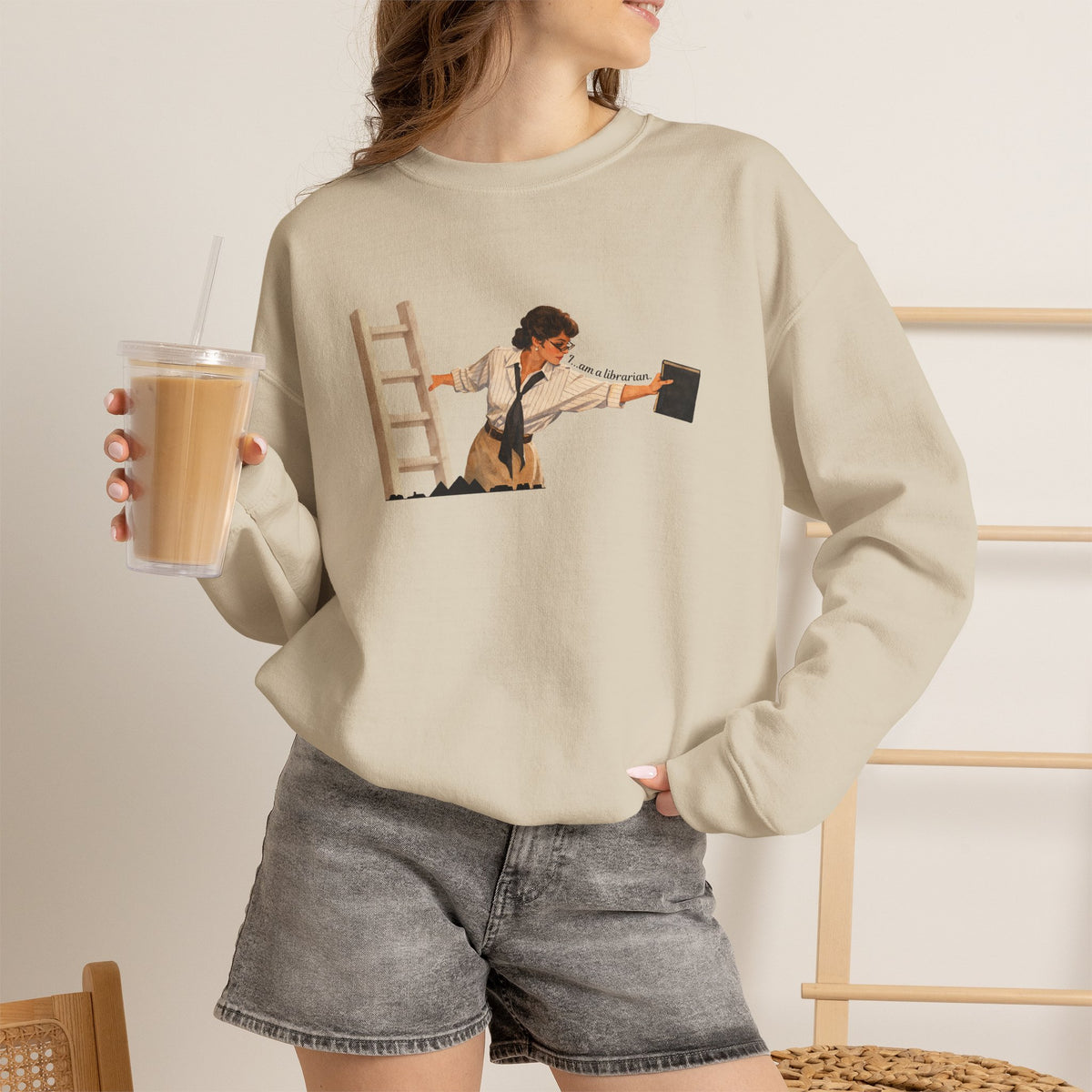 Vintage Evelyn Librarian Crewneck Sweatshirt