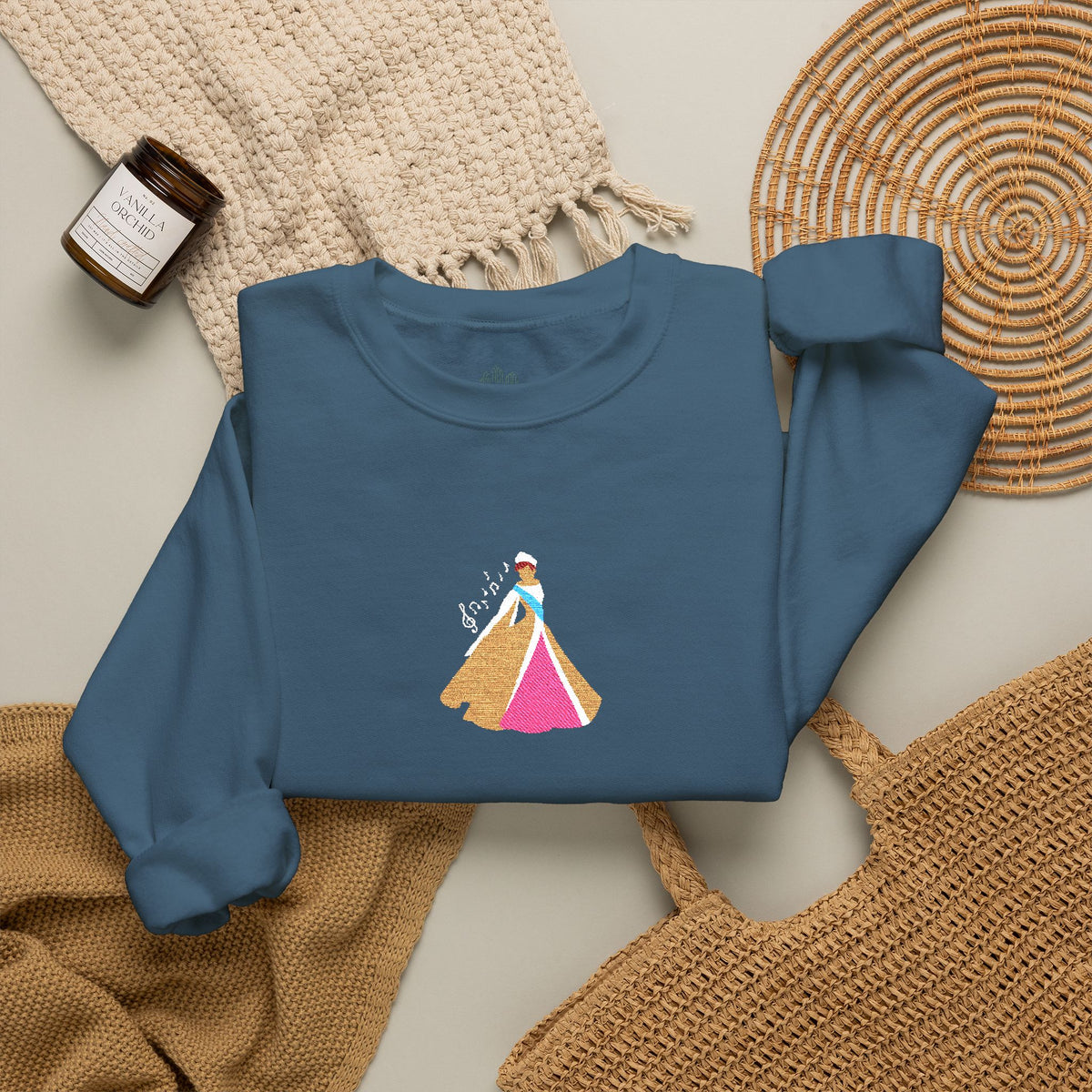 Embroidered Princess Crewneck Sweatshirt