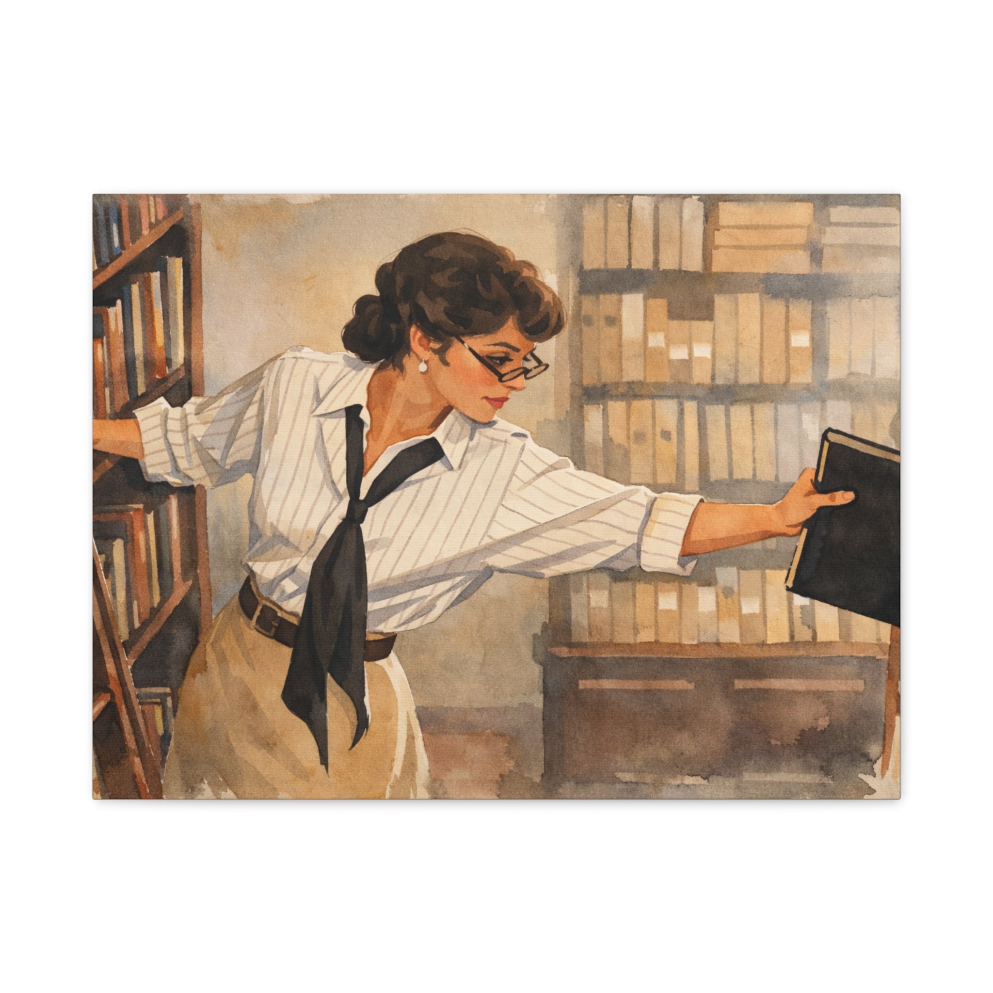 Evelyn Librarian Canvas