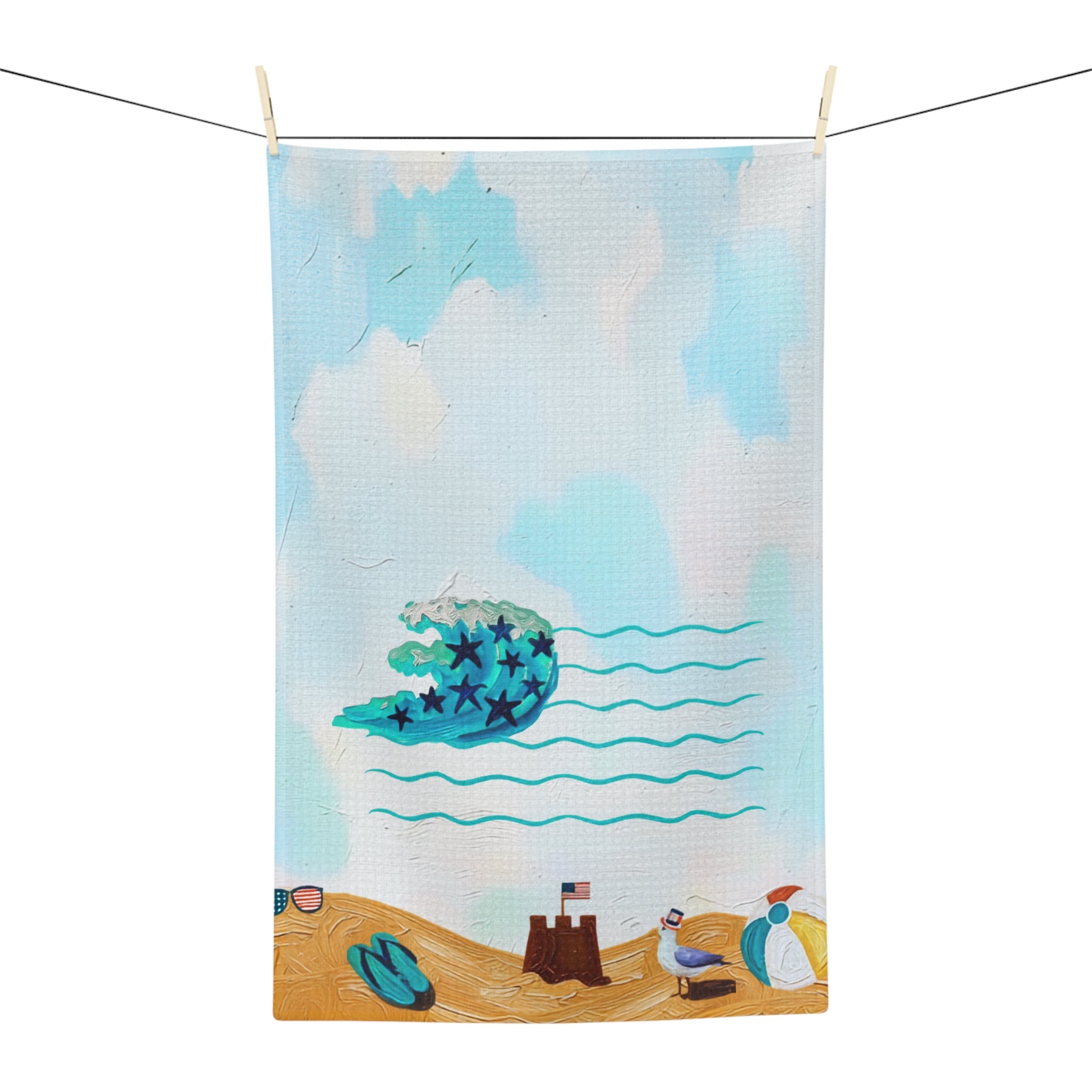 USA Beach Tea Towel