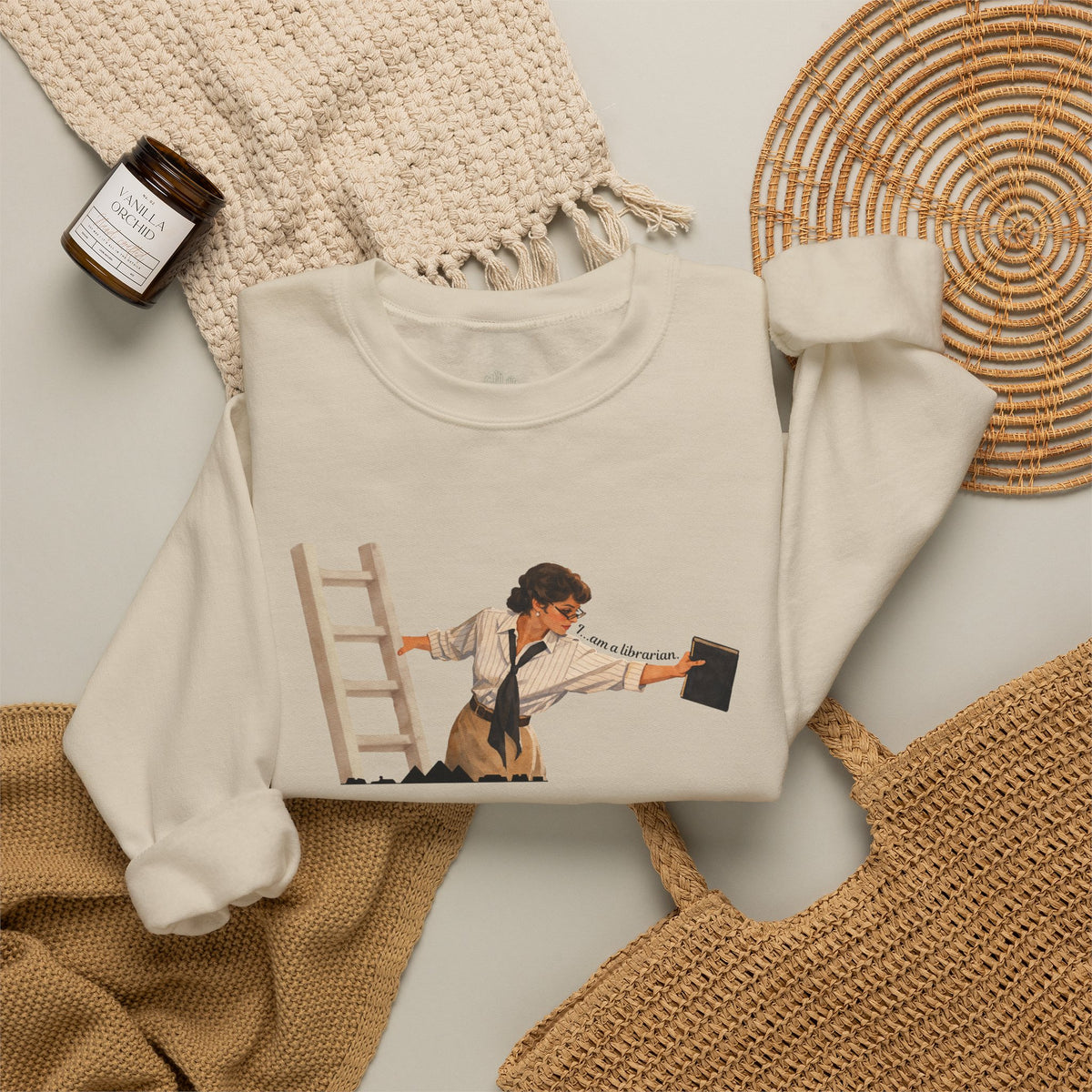 Vintage Evelyn Librarian Crewneck Sweatshirt