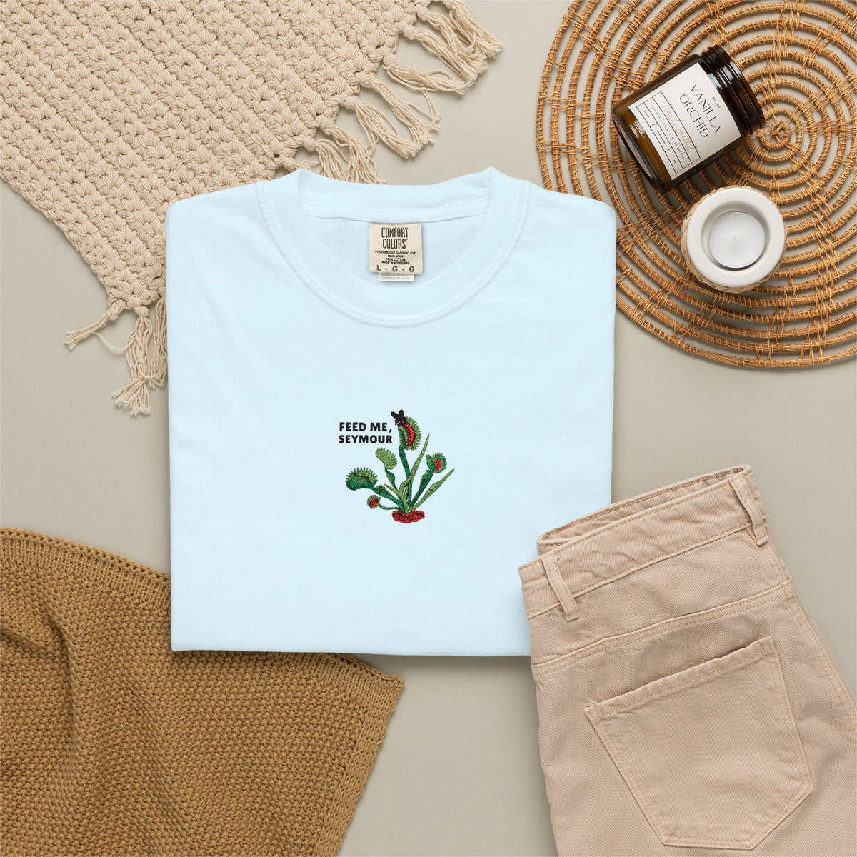 Embroidered Feed Me Seymour Tee