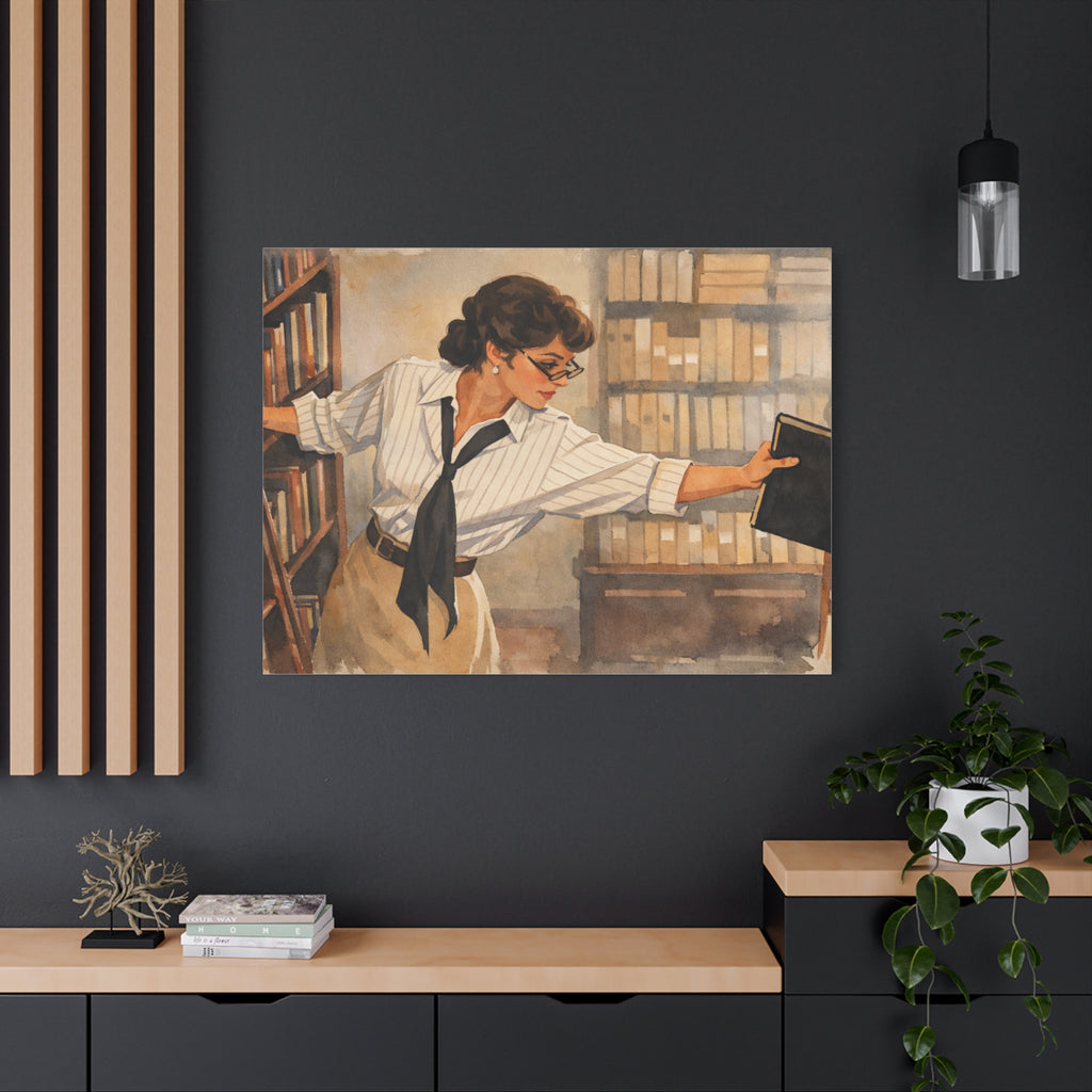 Evelyn Librarian Canvas
