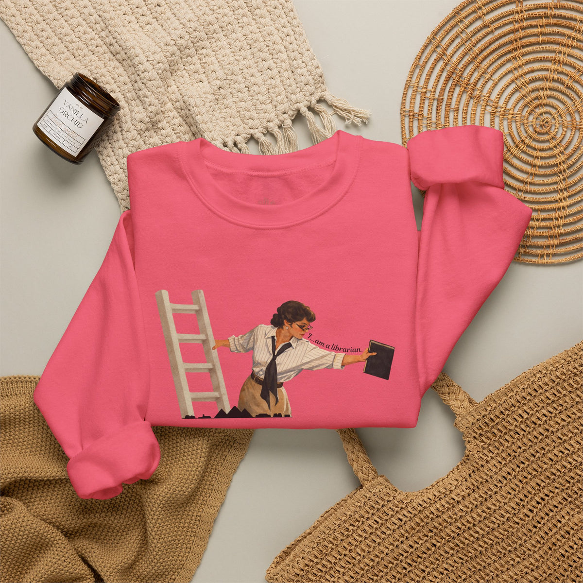 Vintage Evelyn Librarian Crewneck Sweatshirt