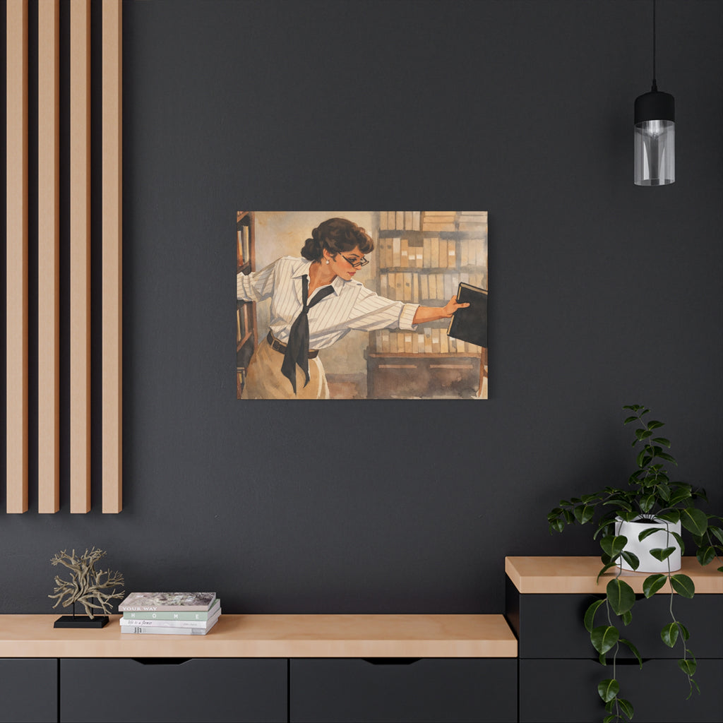 Evelyn Librarian Canvas
