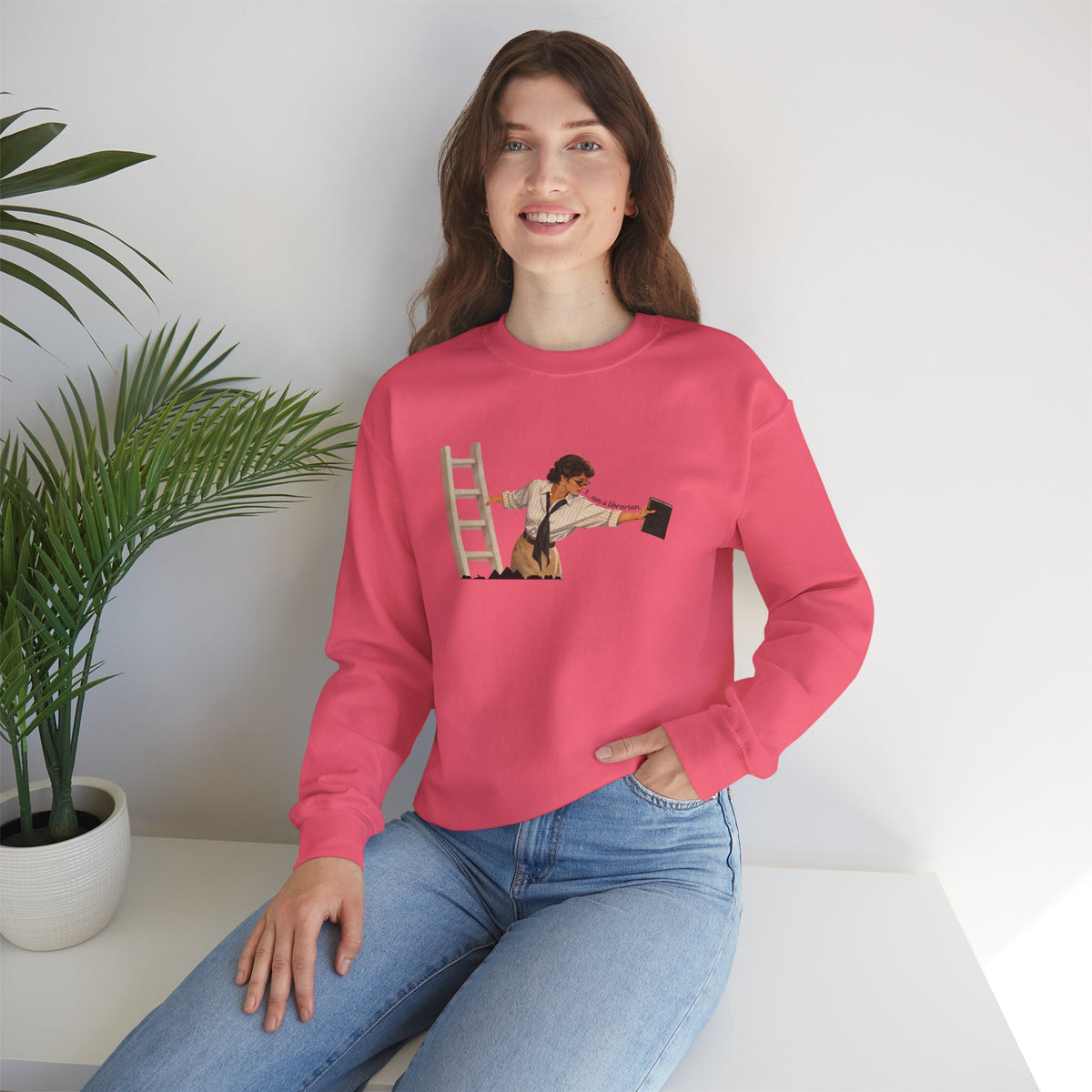 Vintage Evelyn Librarian Crewneck Sweatshirt