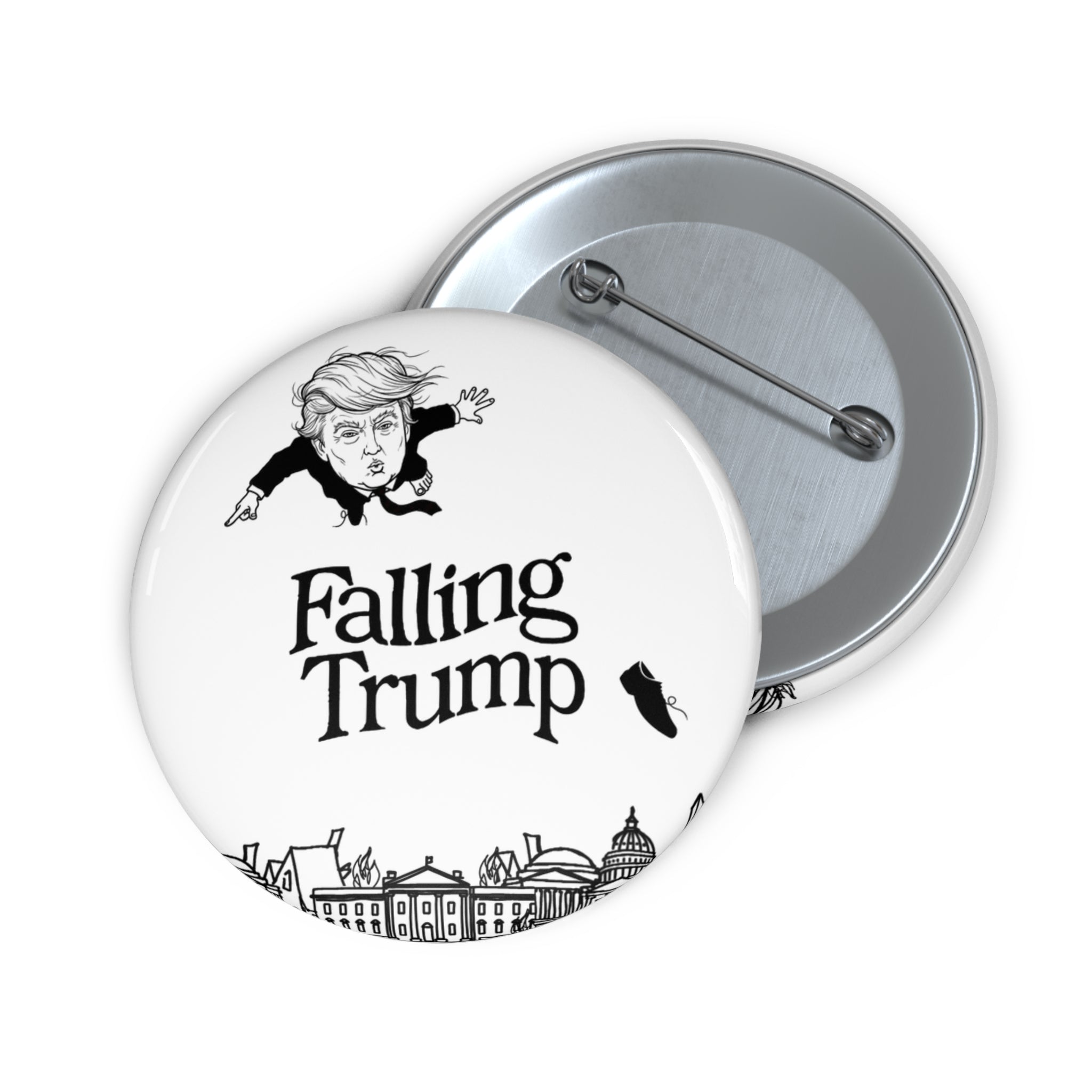 Falling Trump Button Pin