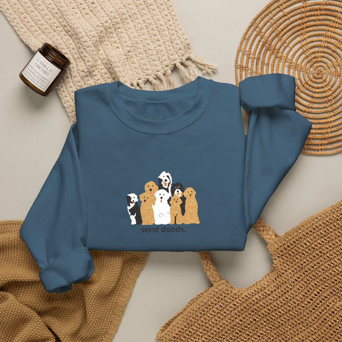 Embroidered Send Doods Crewneck Sweatshirt
