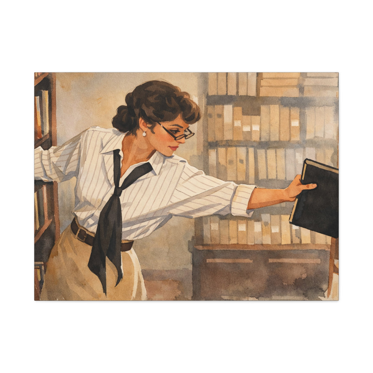 Evelyn Librarian Canvas