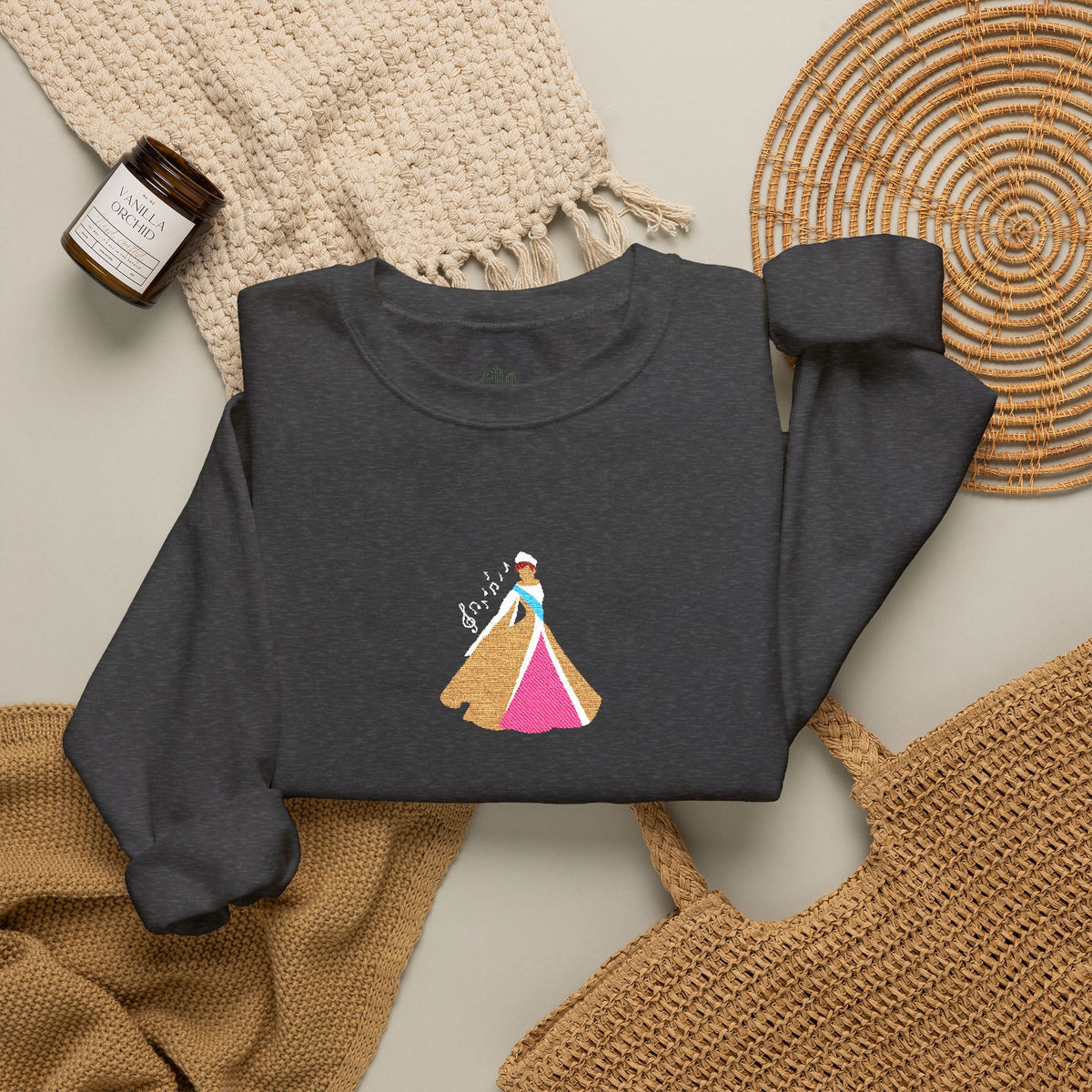 Embroidered Princess Crewneck Sweatshirt