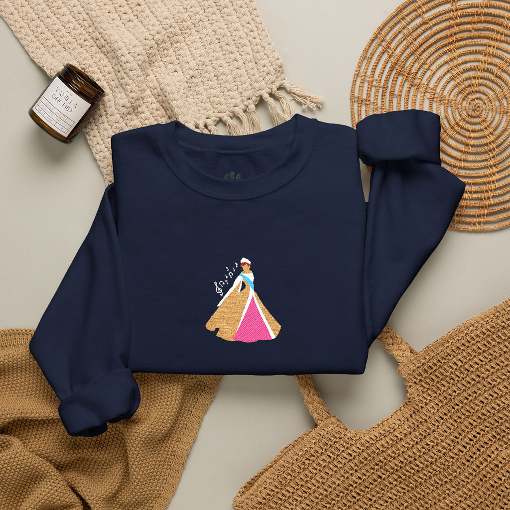 Embroidered Princess Crewneck Sweatshirt