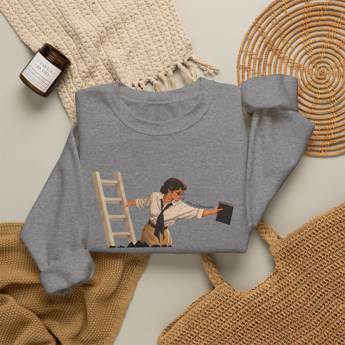 Vintage Evelyn Librarian Crewneck Sweatshirt