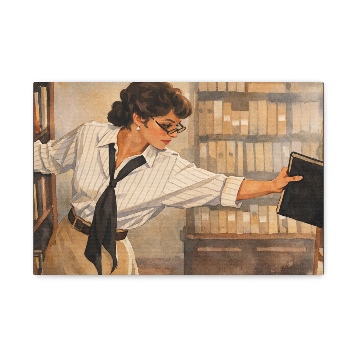Evelyn Librarian Canvas