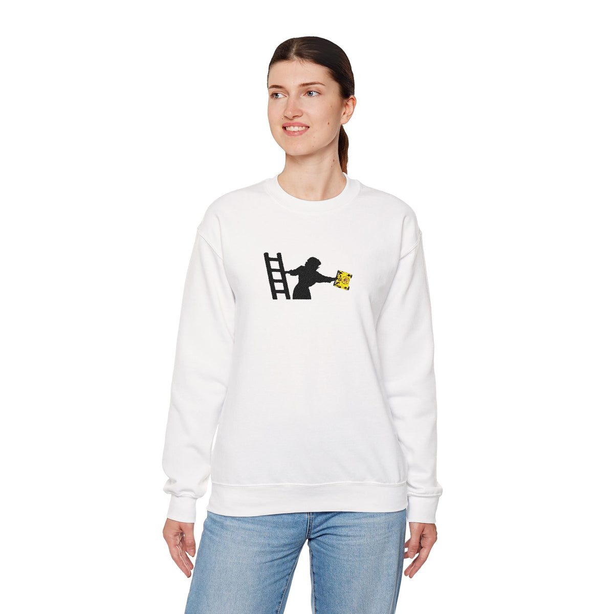 Embroidered Evelyn Librarian Crewneck Sweatshirt