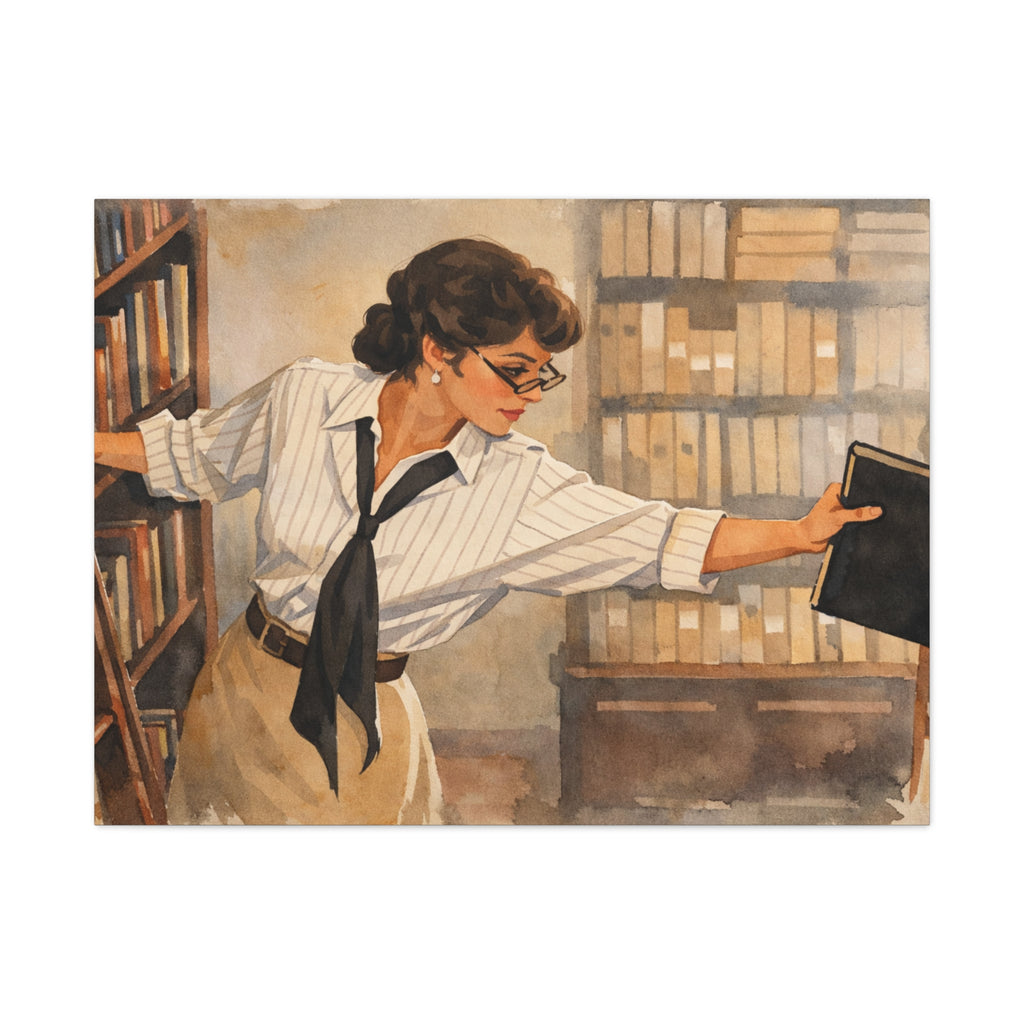 Evelyn Librarian Canvas