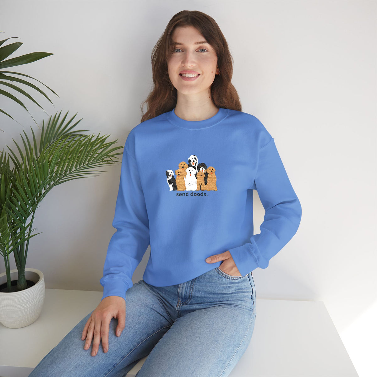 Embroidered Send Doods Crewneck Sweatshirt