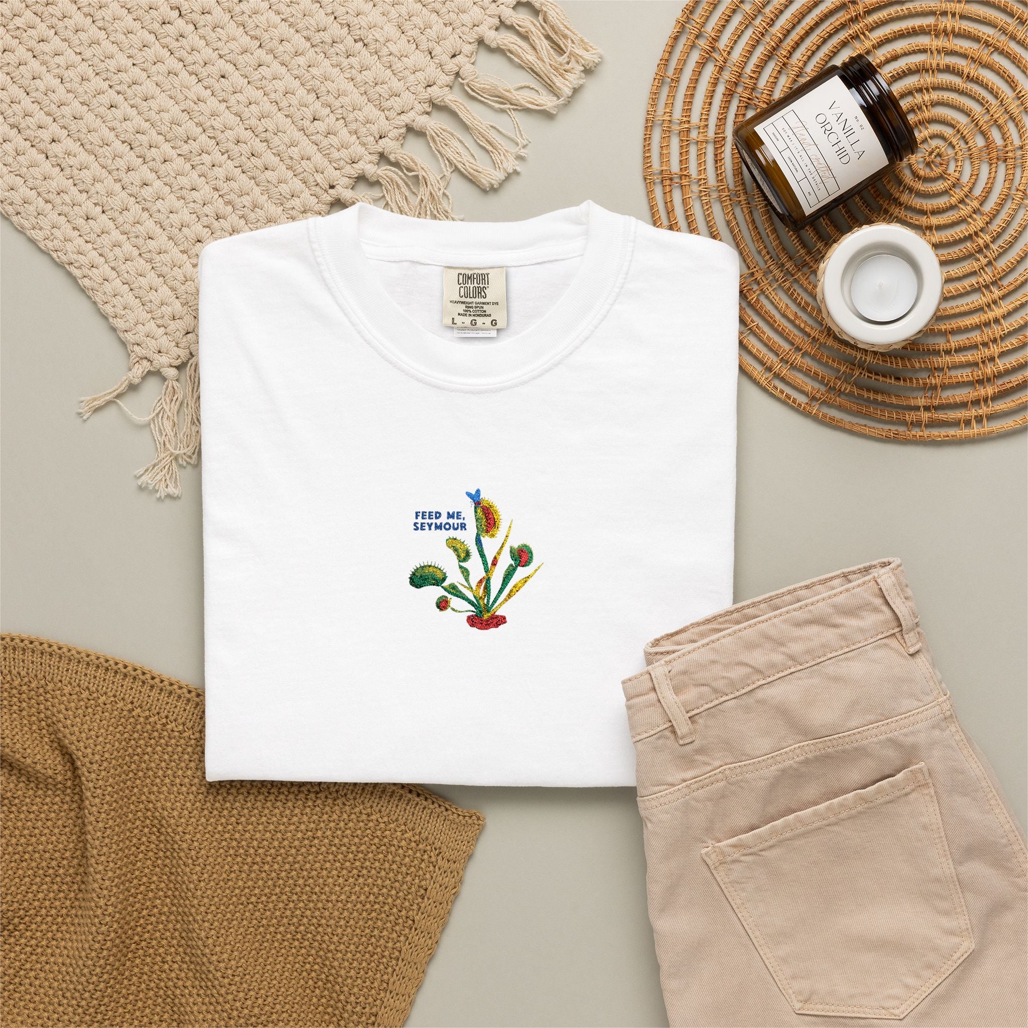 Feed Me Seymour Embroidered Tee