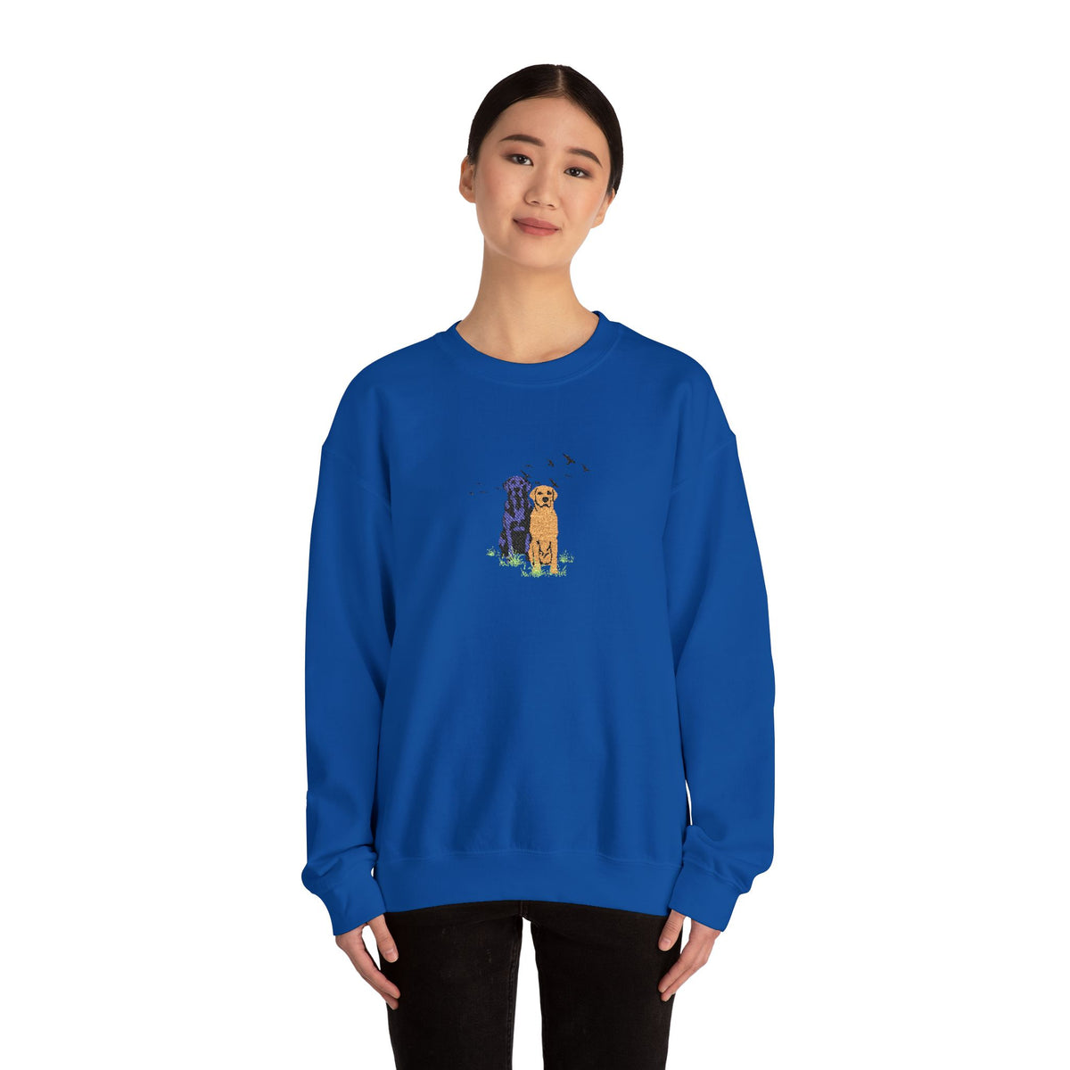 Embroidered Dog Crewneck Sweatshirt