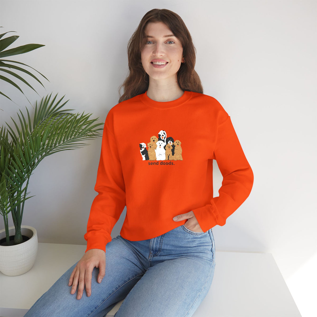 Embroidered Send Doods Crewneck Sweatshirt