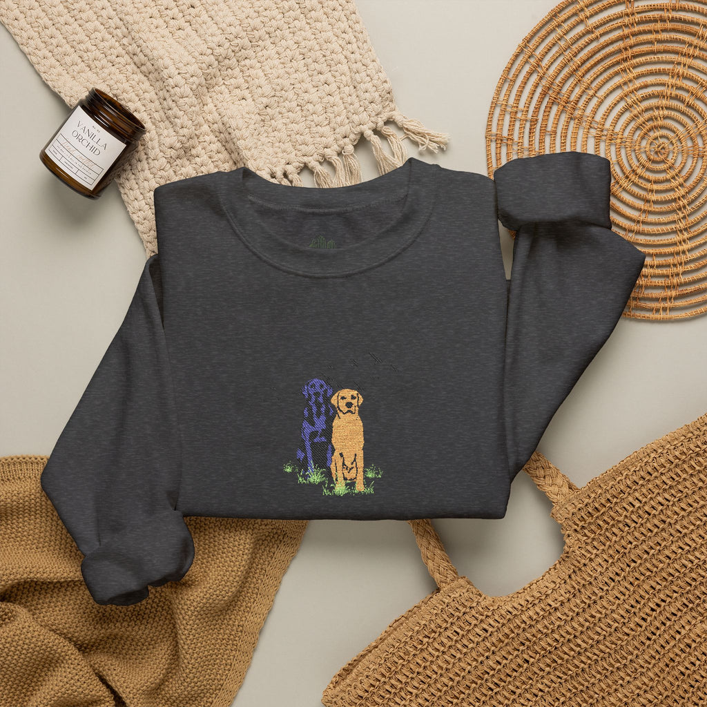 Embroidered Dog Crewneck Sweatshirt
