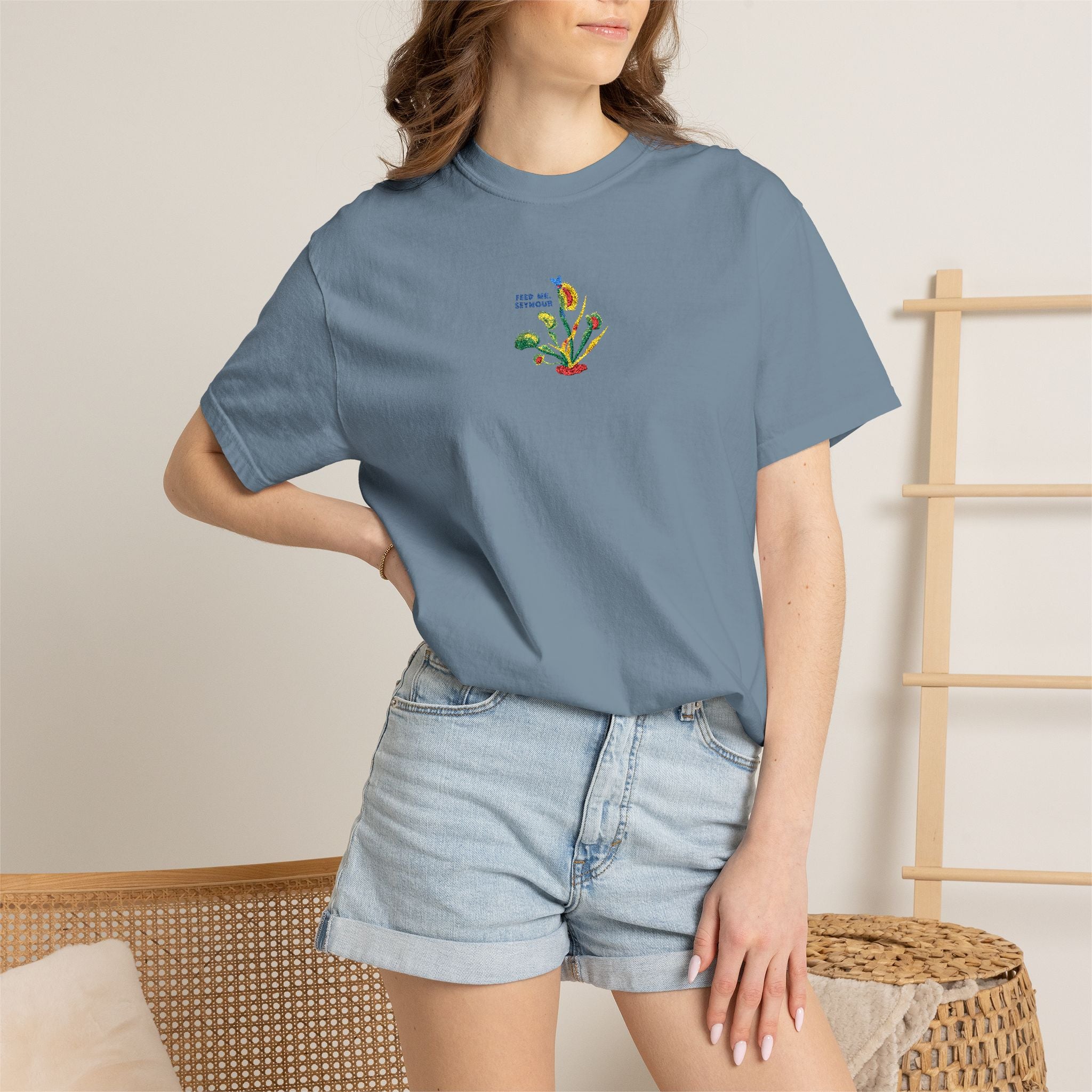 Feed Me Seymour Embroidered Tee