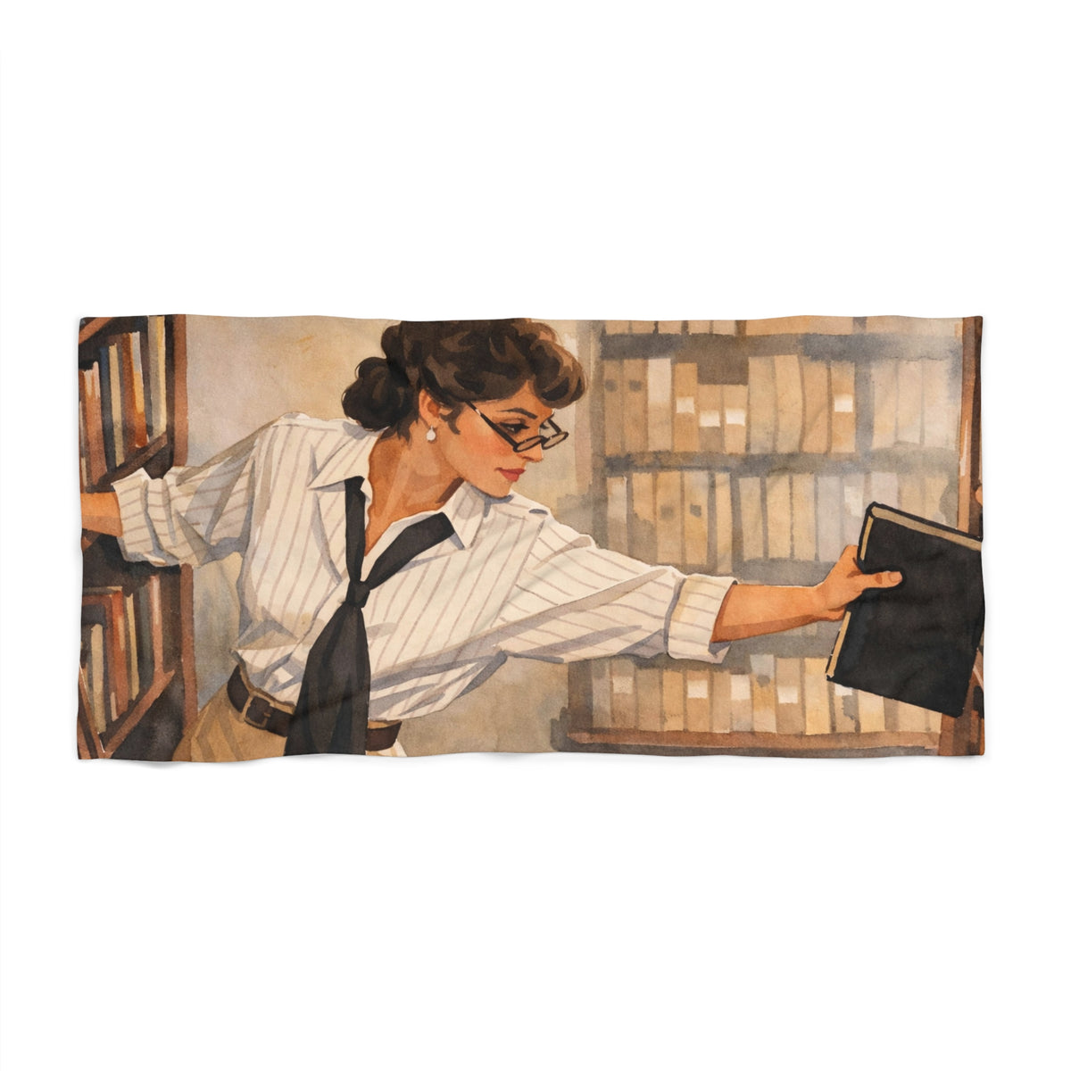 Evelyn Librarian Beach Towel