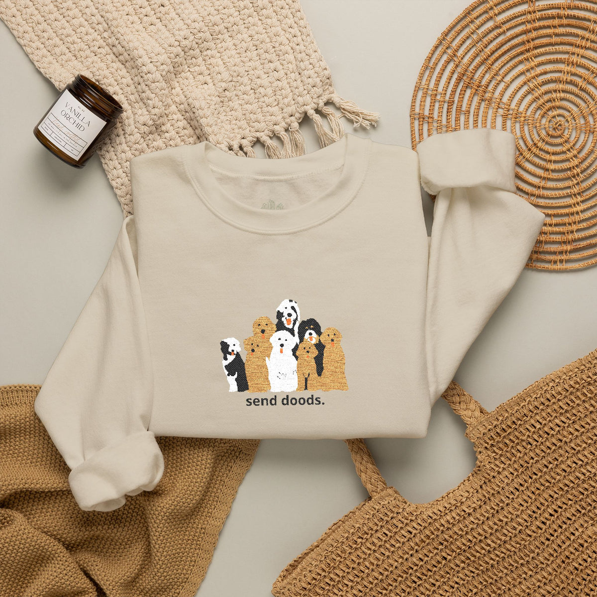 Embroidered Send Doods Crewneck Sweatshirt