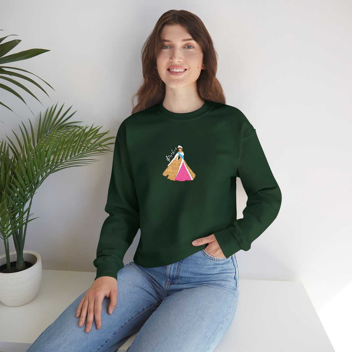 Embroidered Princess Crewneck Sweatshirt