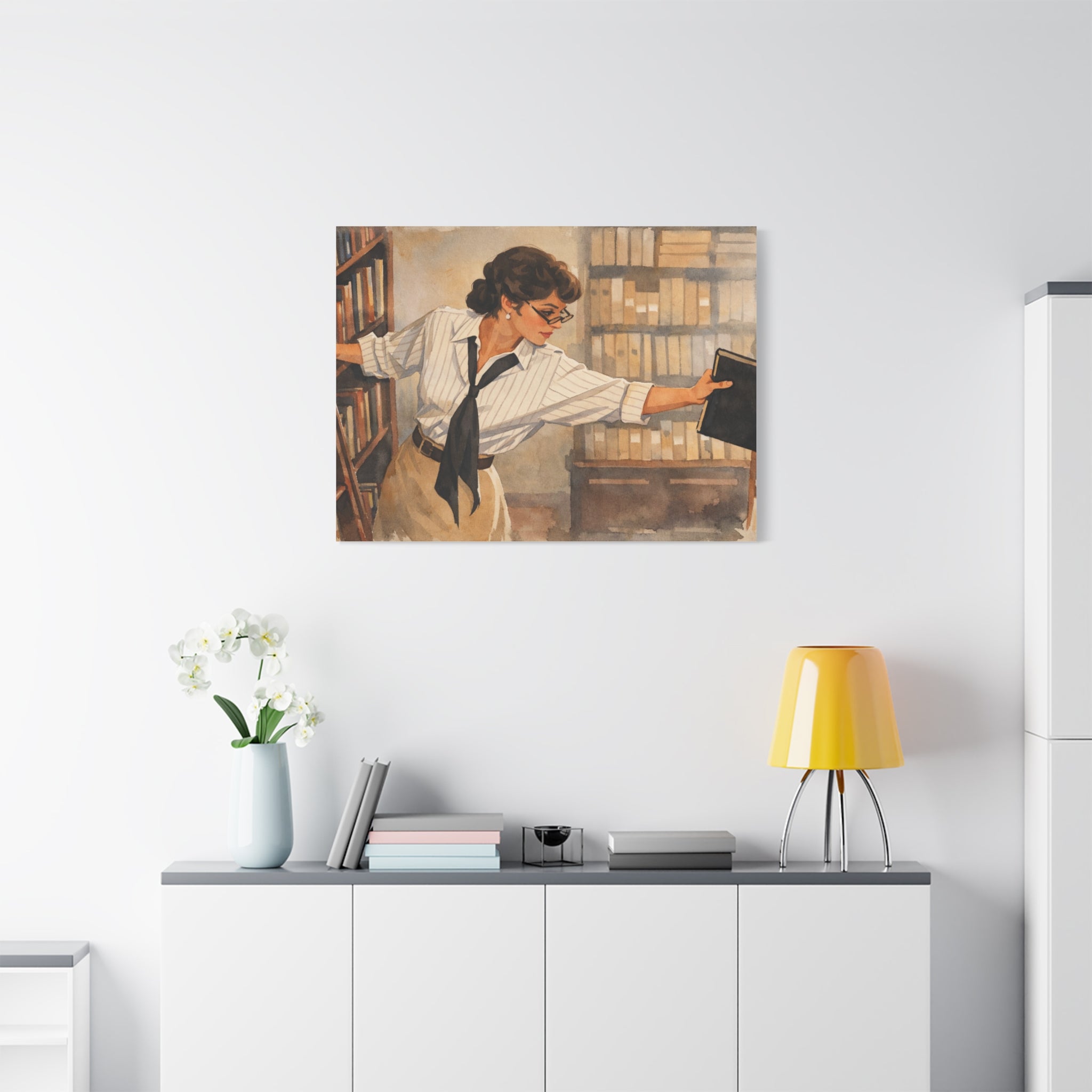 Evelyn Librarian Canvas