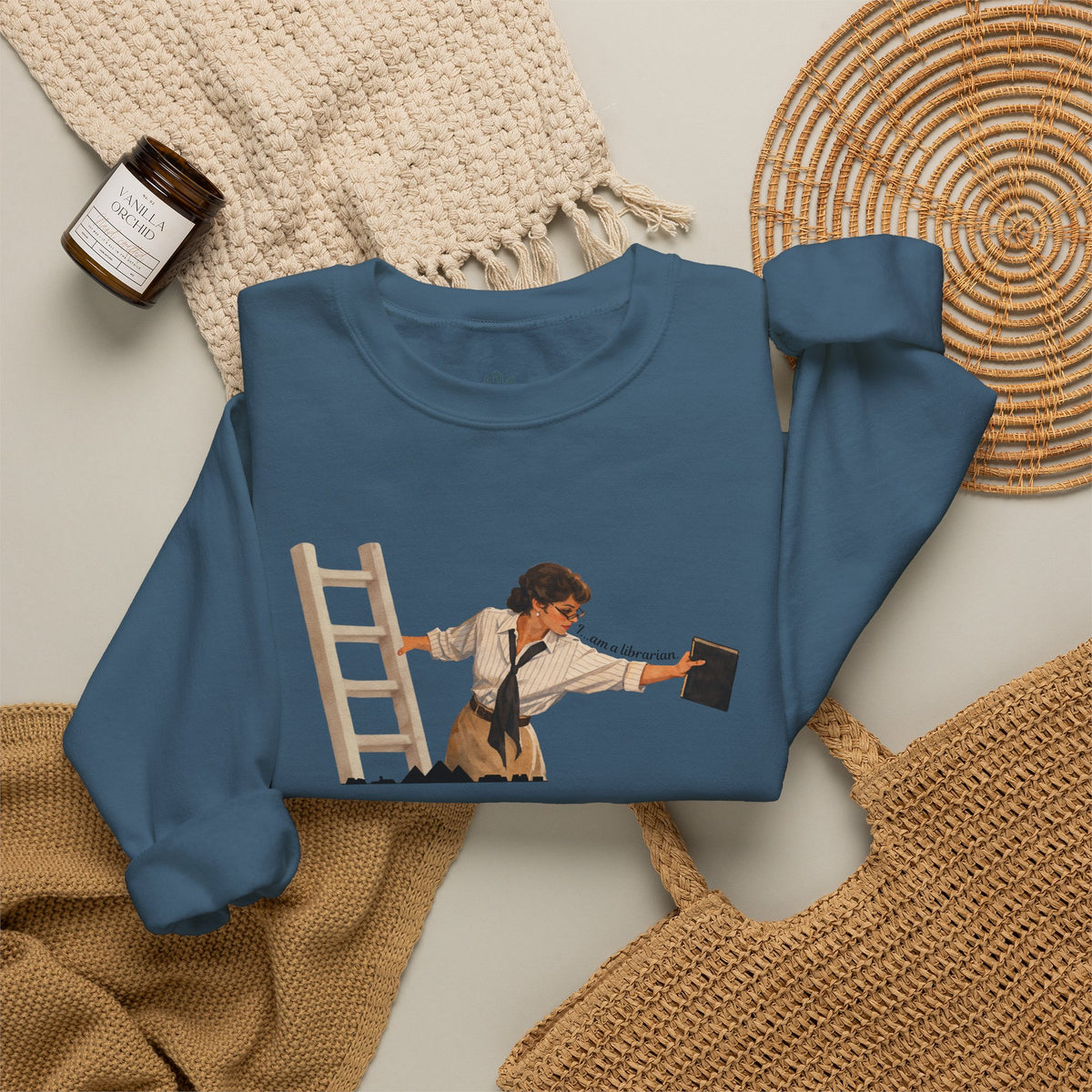Vintage Evelyn Librarian Crewneck Sweatshirt