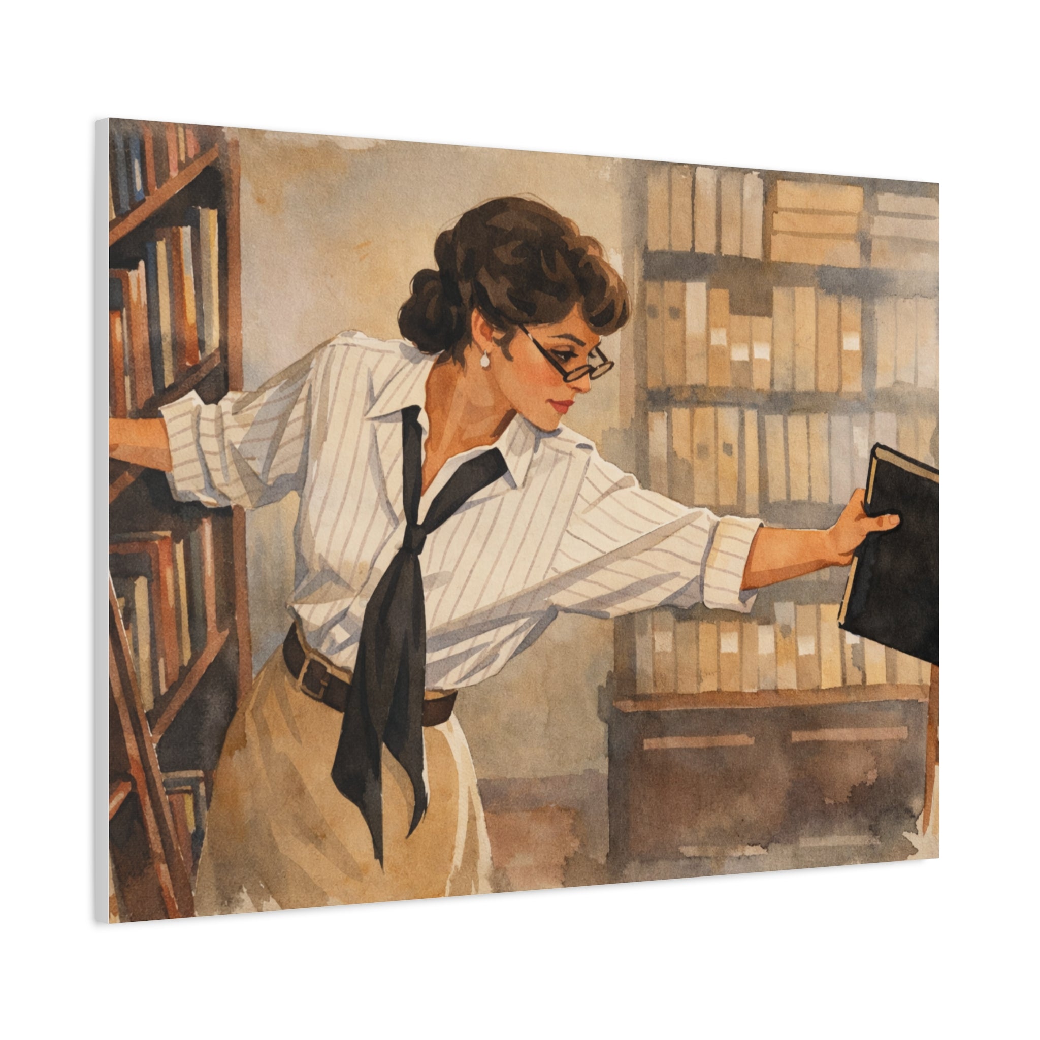 Evelyn Librarian Canvas