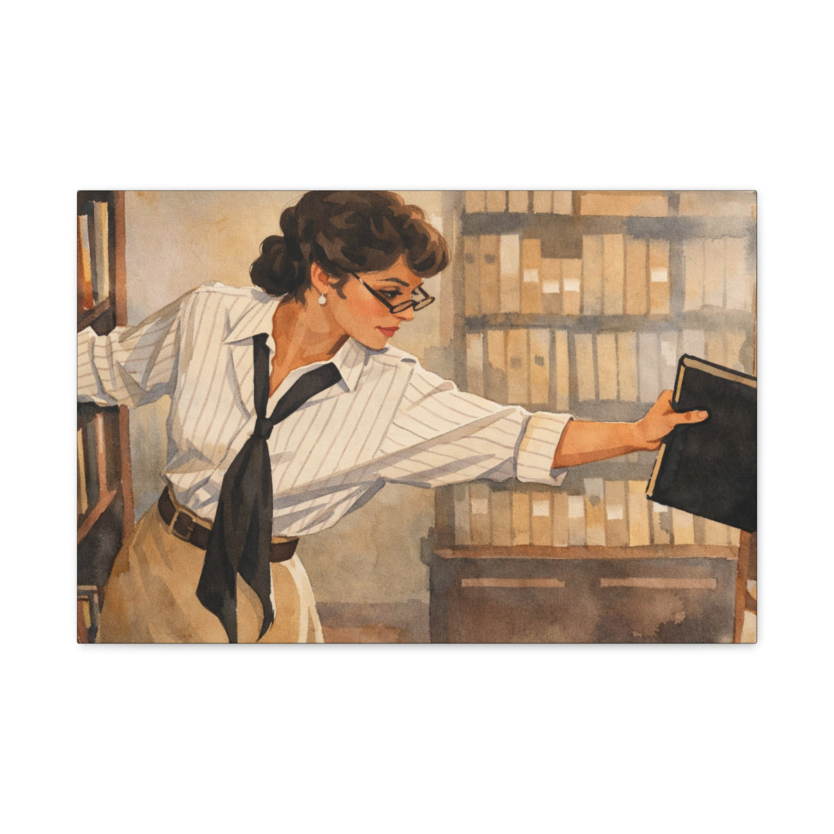 Evelyn Librarian Canvas