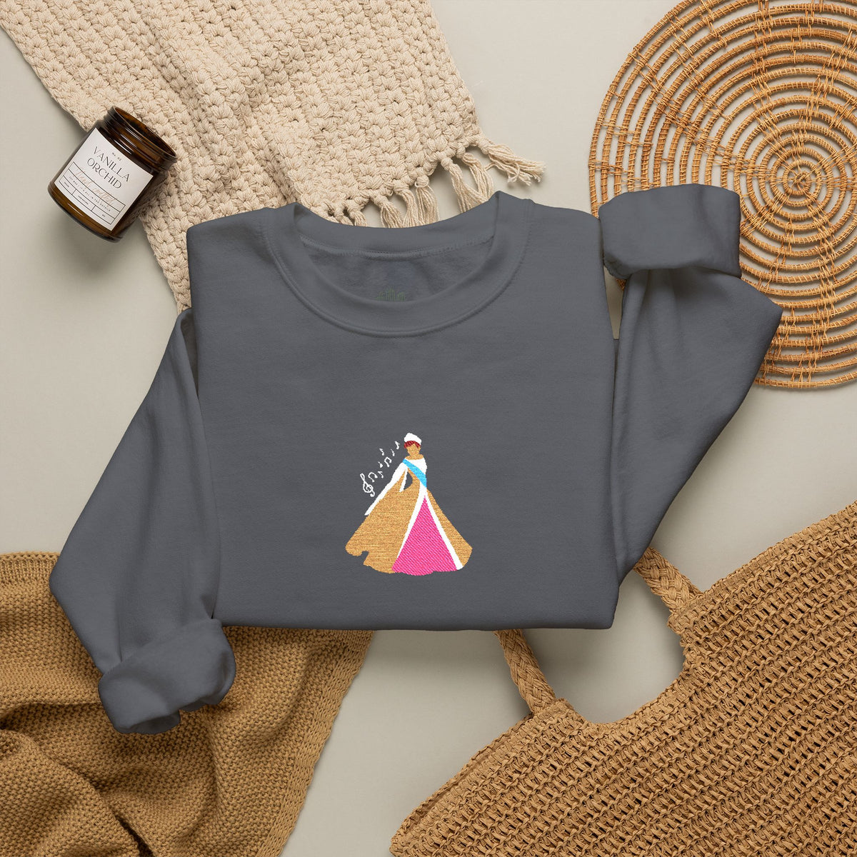 Embroidered Princess Crewneck Sweatshirt