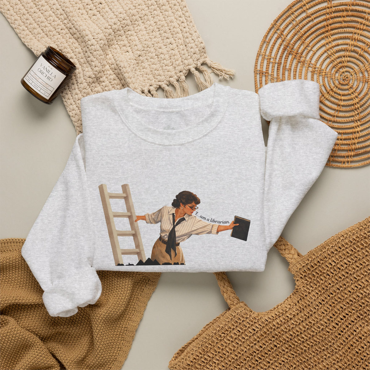 Vintage Evelyn Librarian Crewneck Sweatshirt