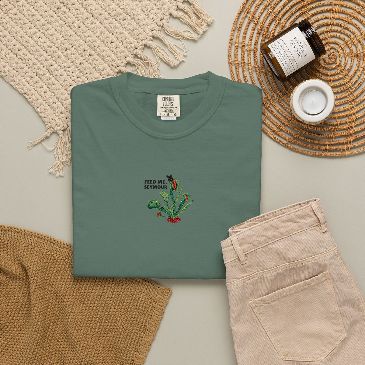Embroidered Feed Me Seymour Tee