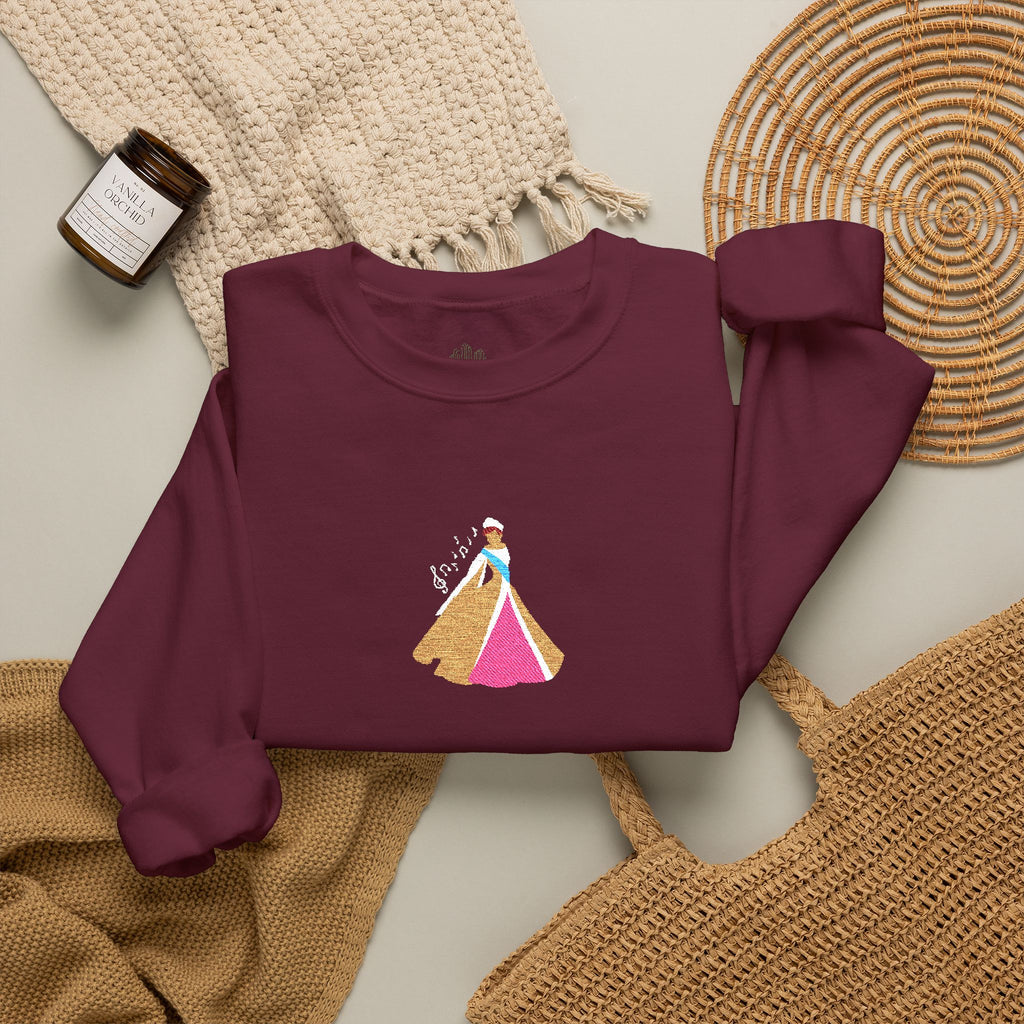 Embroidered Princess Crewneck Sweatshirt